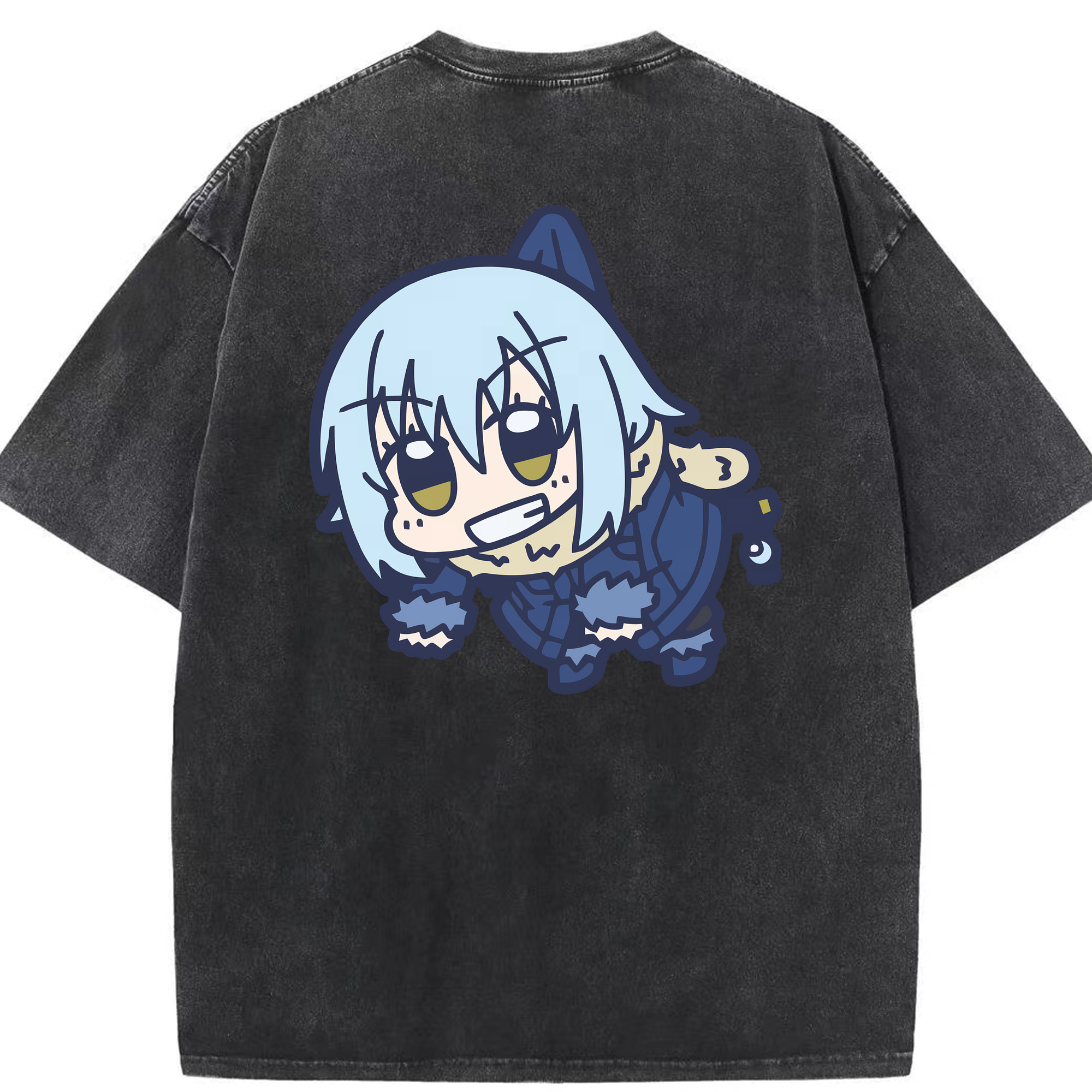 （画像用） 転スラ Regarding Reincarnated to Slime 綿100% ヴィンテージ風 半袖Tシャツ（背面プリント）