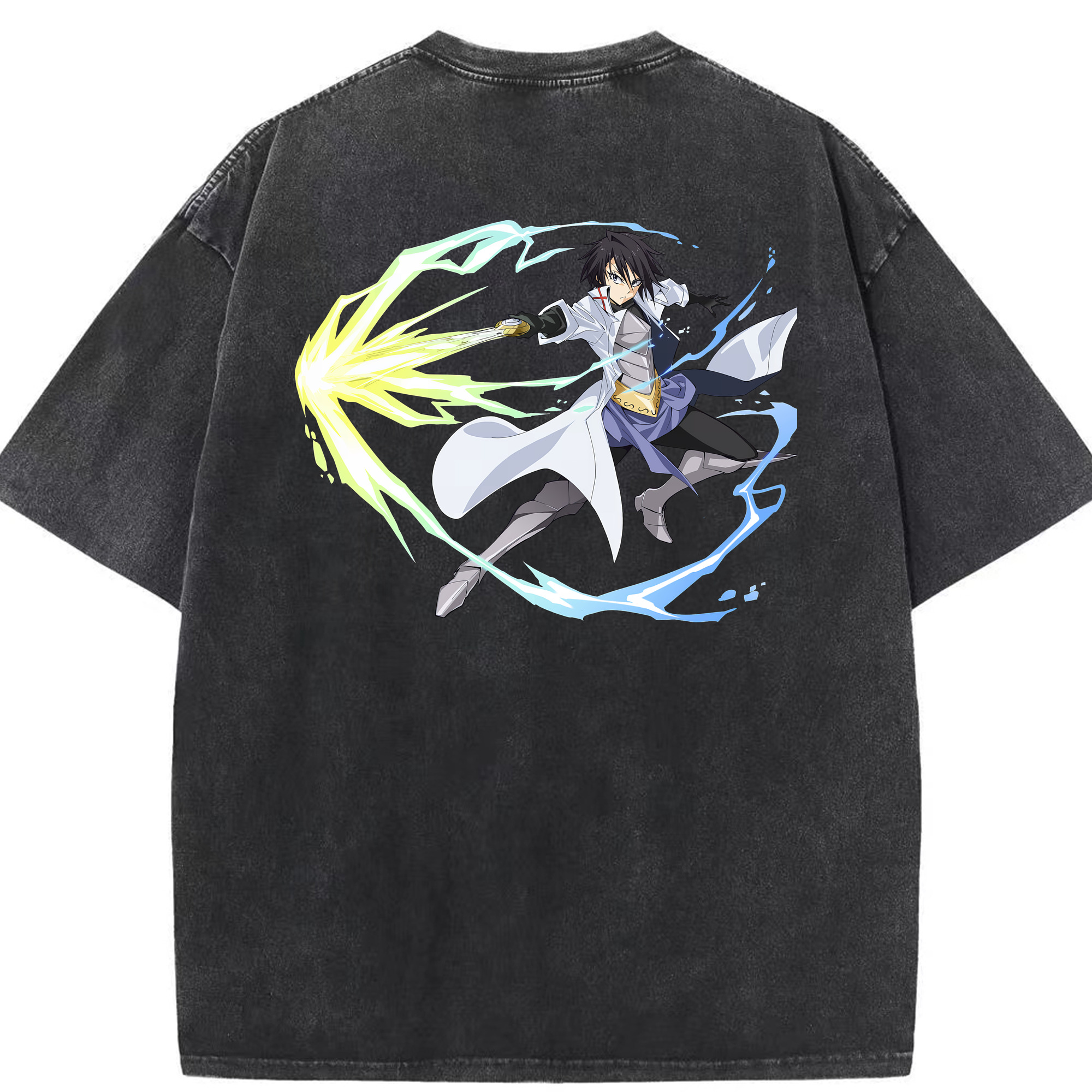 （画像用） 転スラ Regarding Reincarnated to Slime 綿100% ヴィンテージ風 半袖Tシャツ（背面プリント）