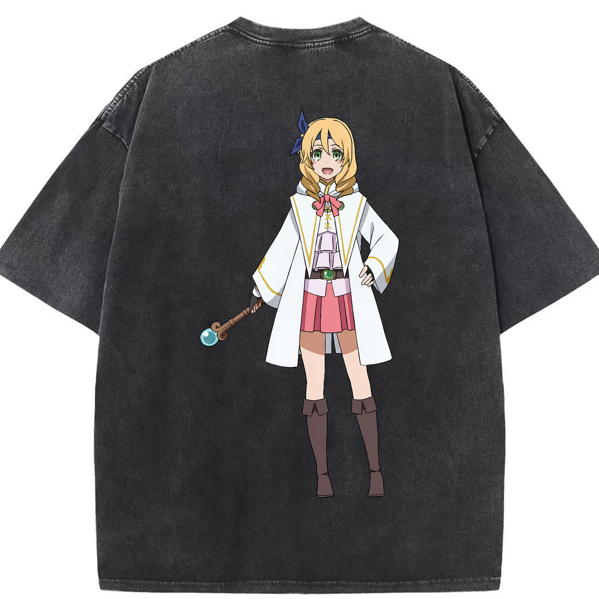 （画像用） 転スラ Regarding Reincarnated to Slime 綿100% ヴィンテージ風 半袖Tシャツ（背面プリント）