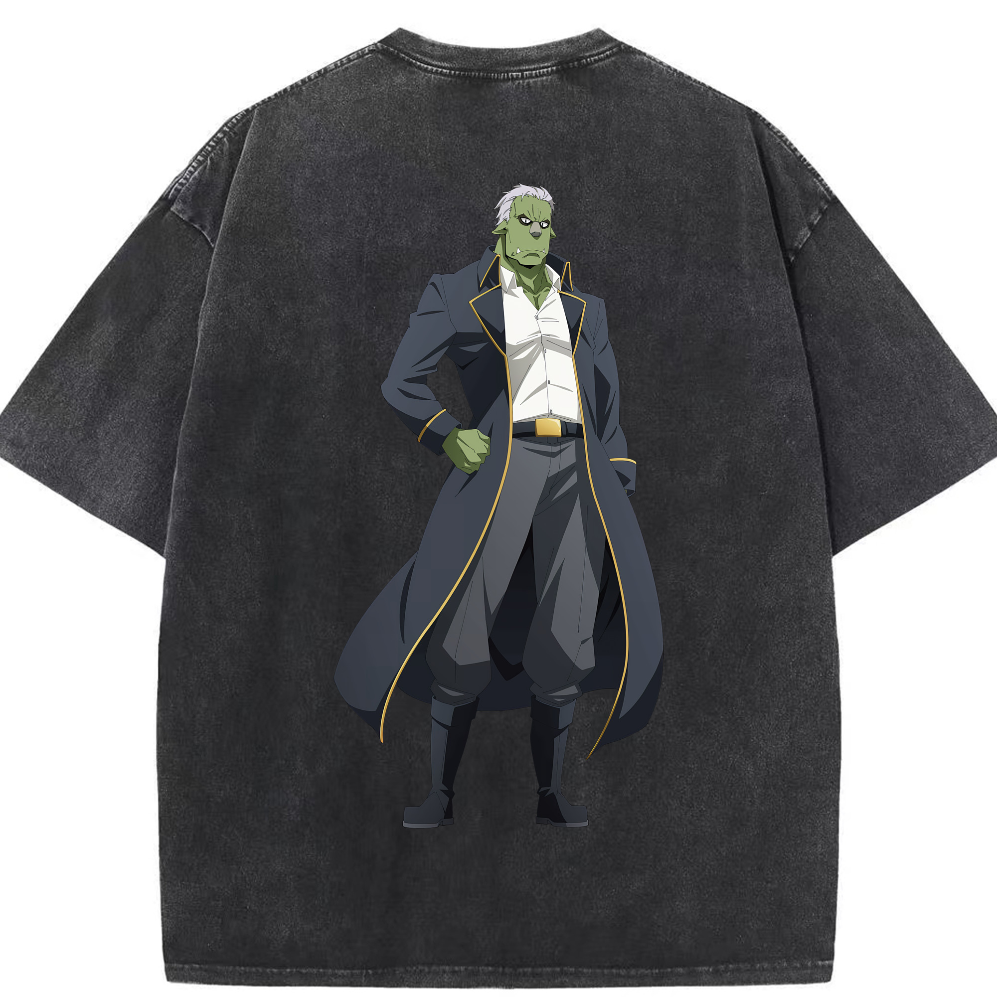 （画像用） 転スラ Regarding Reincarnated to Slime 綿100% ヴィンテージ風 半袖Tシャツ（背面プリント）