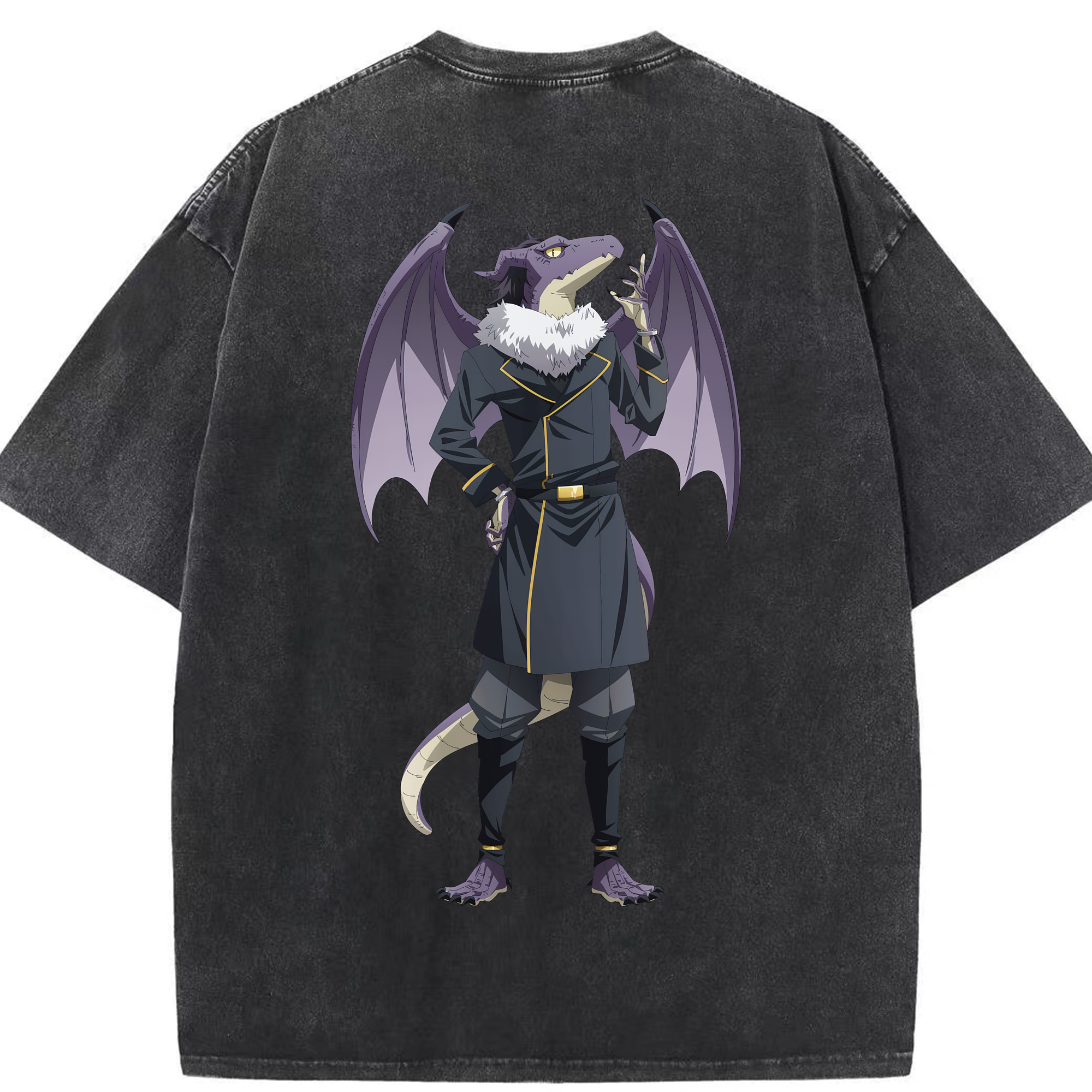 （画像用） 転スラ Regarding Reincarnated to Slime 綿100% ヴィンテージ風 半袖Tシャツ（背面プリント）