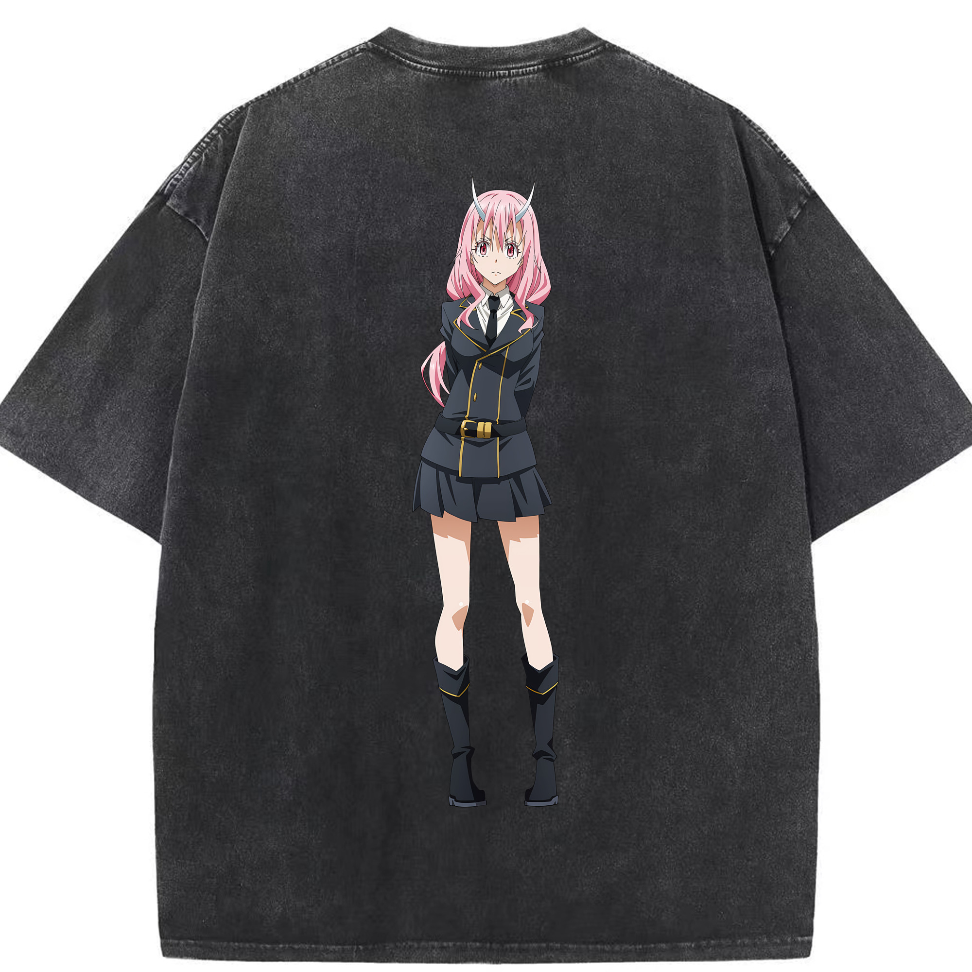 （画像用） 転スラ Regarding Reincarnated to Slime 綿100% ヴィンテージ風 半袖Tシャツ（背面プリント）