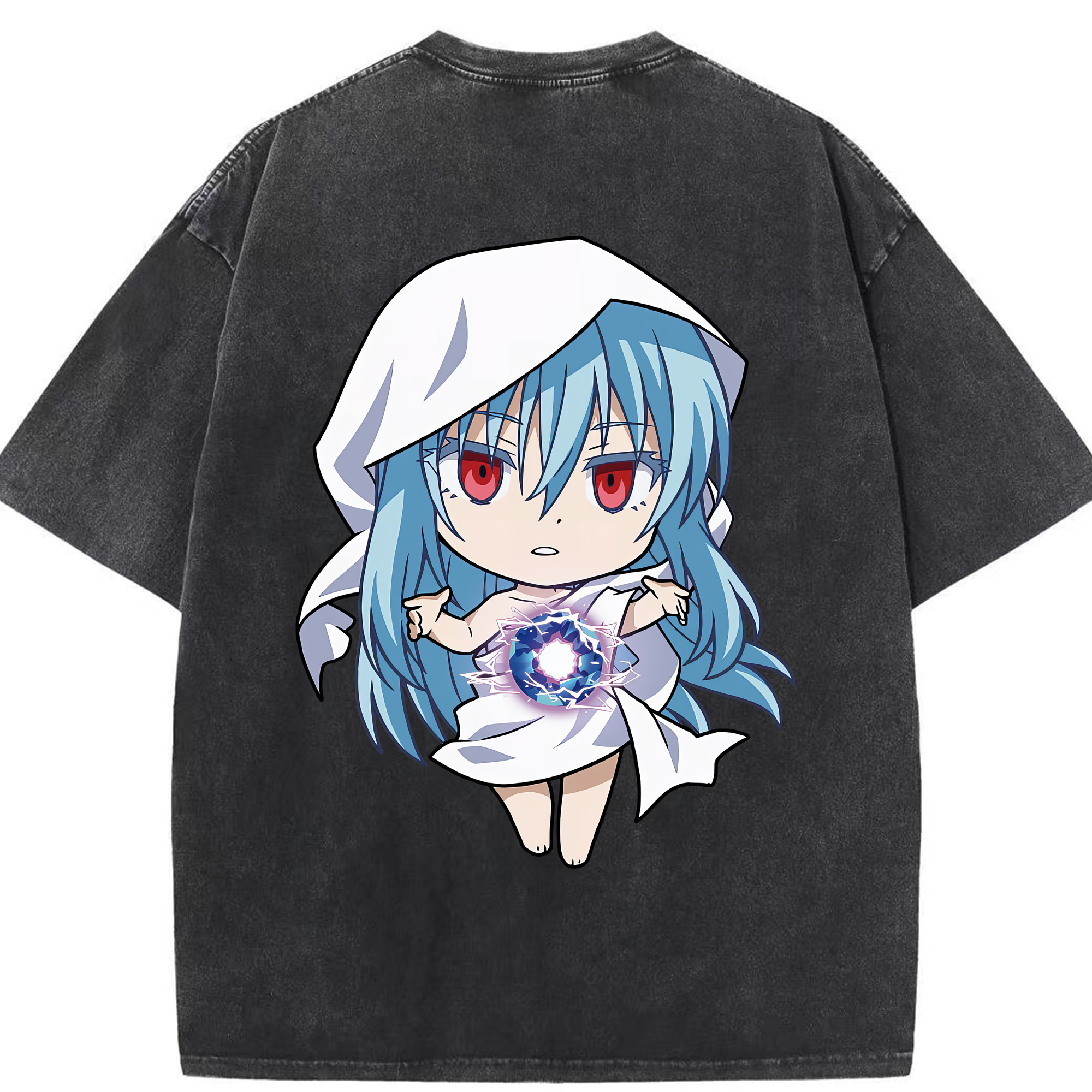 （画像用） 転スラ Regarding Reincarnated to Slime 綿100% ヴィンテージ風 半袖Tシャツ（背面プリント）