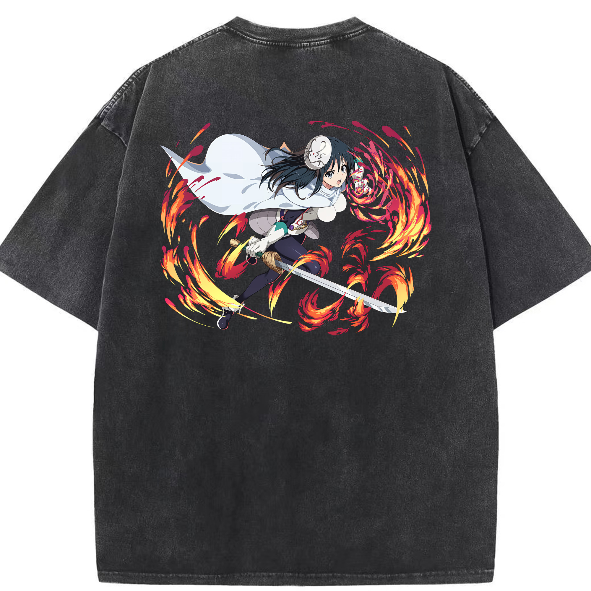 （画像用） 転スラ Regarding Reincarnated to Slime 綿100% ヴィンテージ風 半袖Tシャツ（背面プリント）