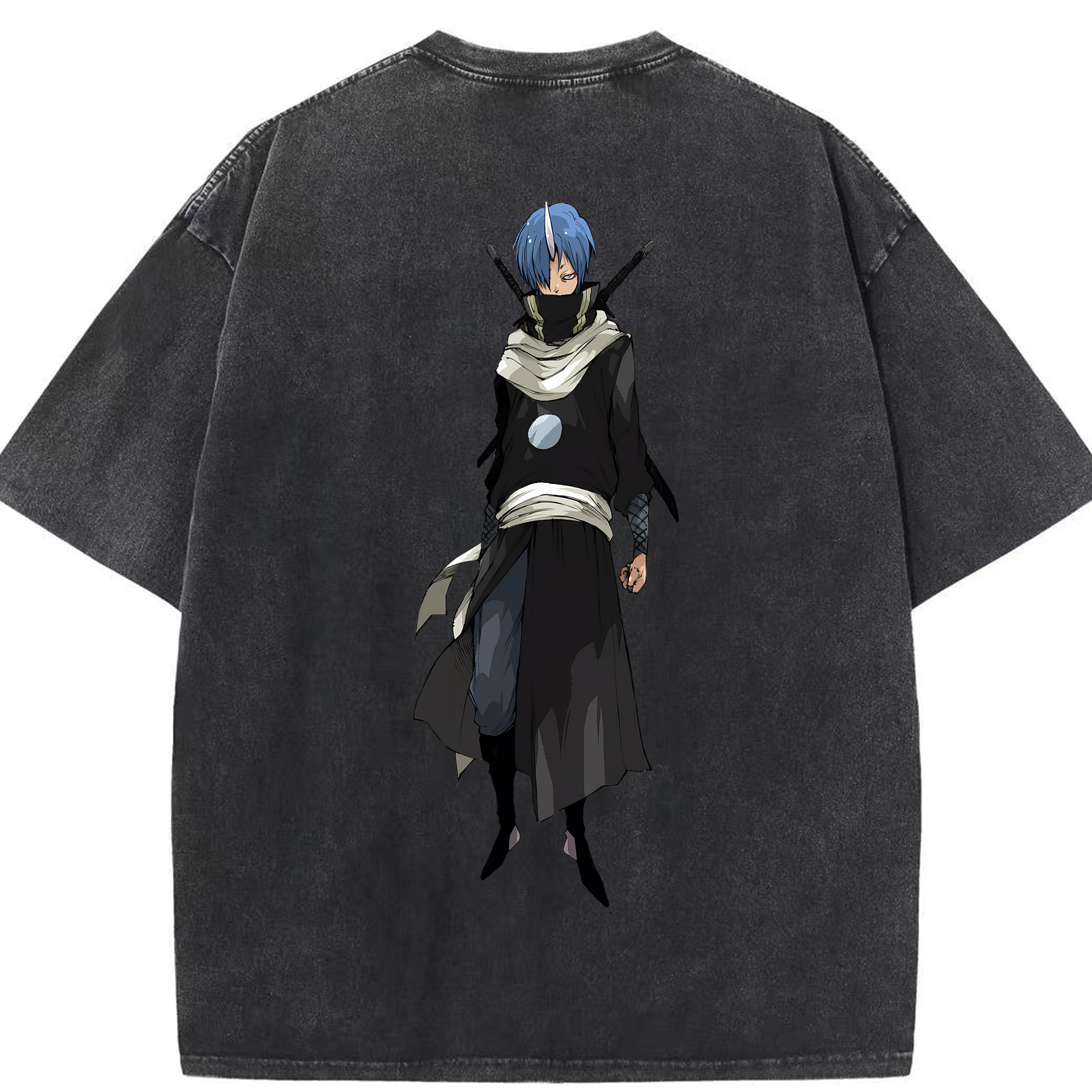 （画像用） 転スラ Regarding Reincarnated to Slime 綿100% ヴィンテージ風 半袖Tシャツ（背面プリント）