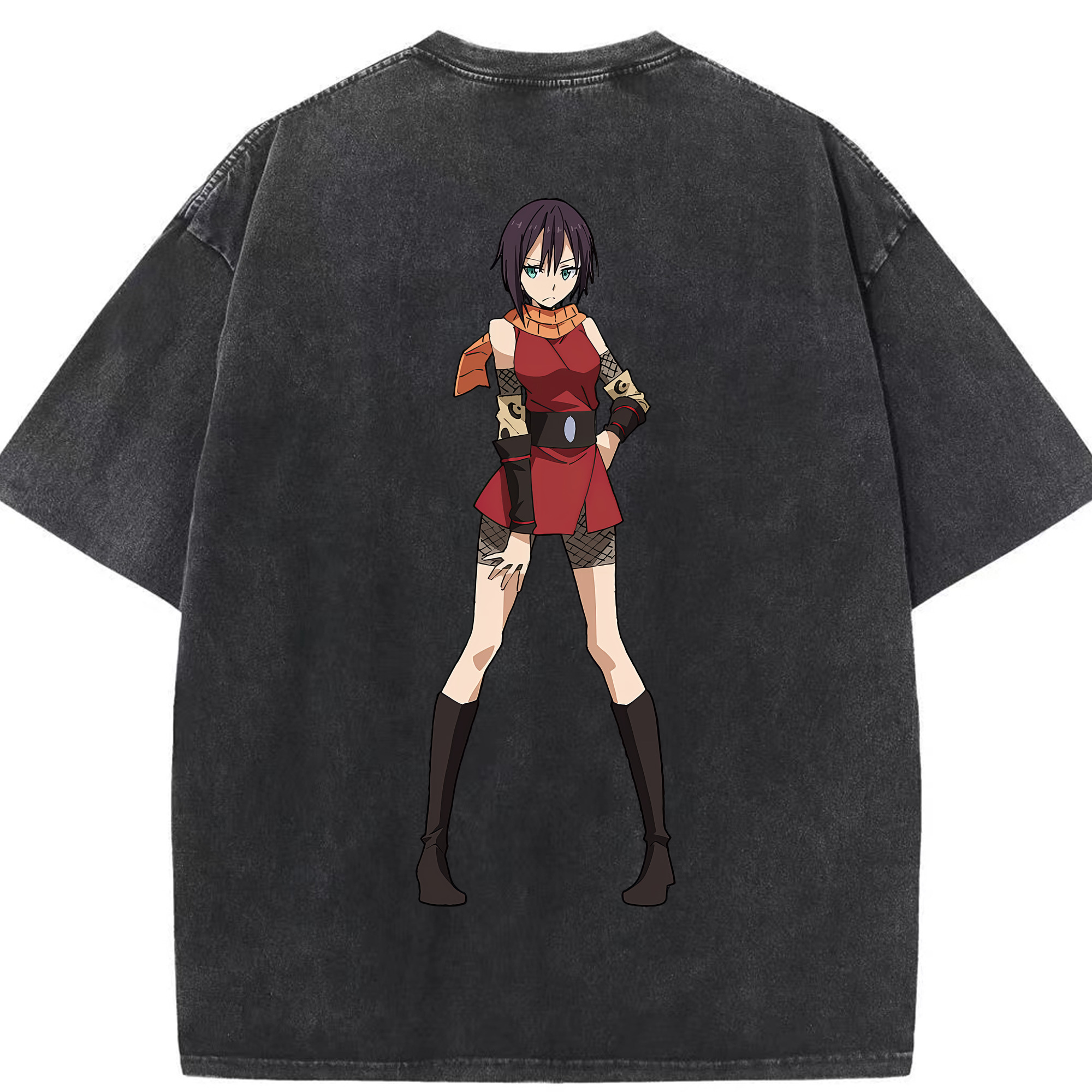 （画像用） 転スラ Regarding Reincarnated to Slime 綿100% ヴィンテージ風 半袖Tシャツ（背面プリント）