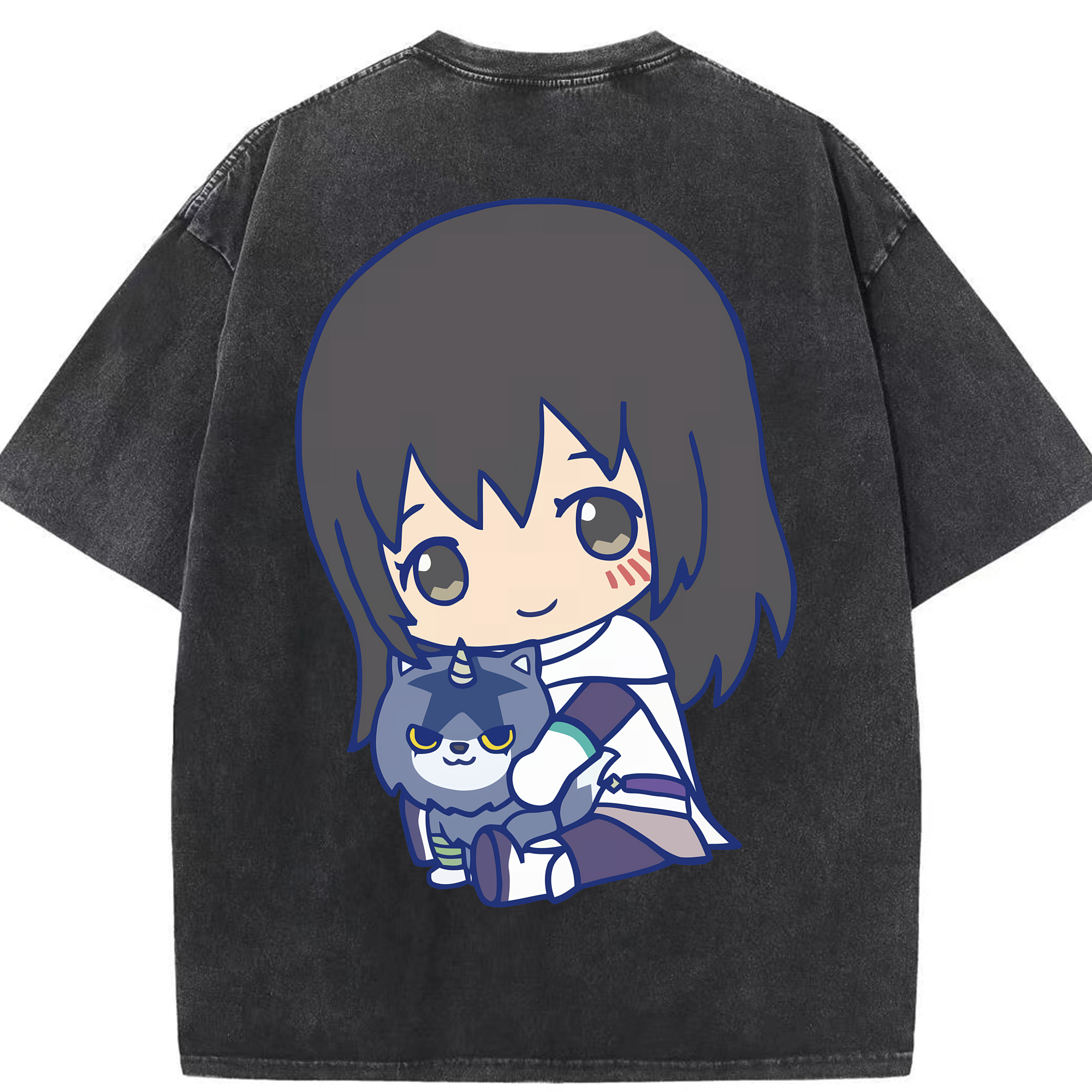 （画像用） 転スラ Regarding Reincarnated to Slime 綿100% ヴィンテージ風 半袖Tシャツ（背面プリント）
