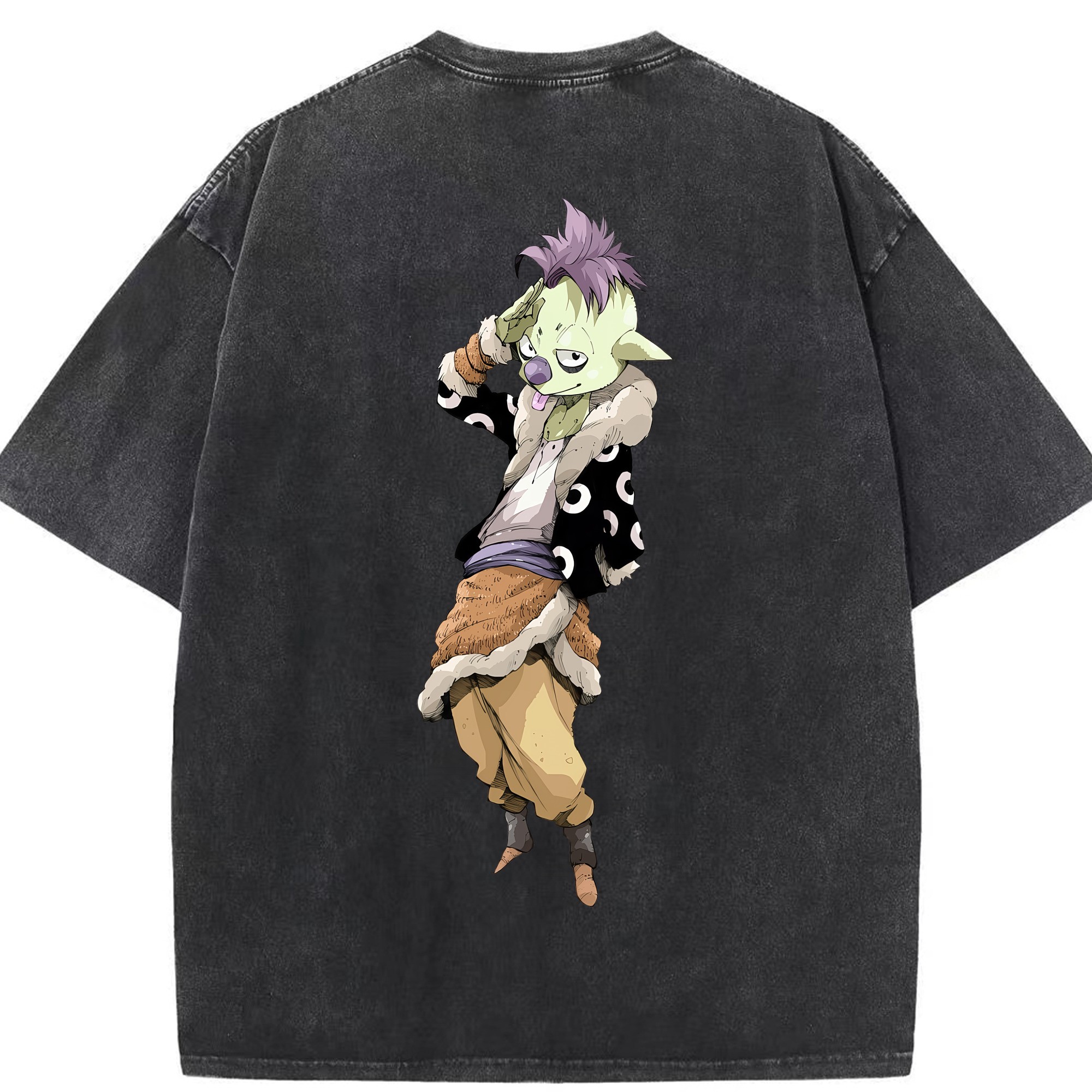 （画像用） 転スラ Regarding Reincarnated to Slime 綿100% ヴィンテージ風 半袖Tシャツ（背面プリント）