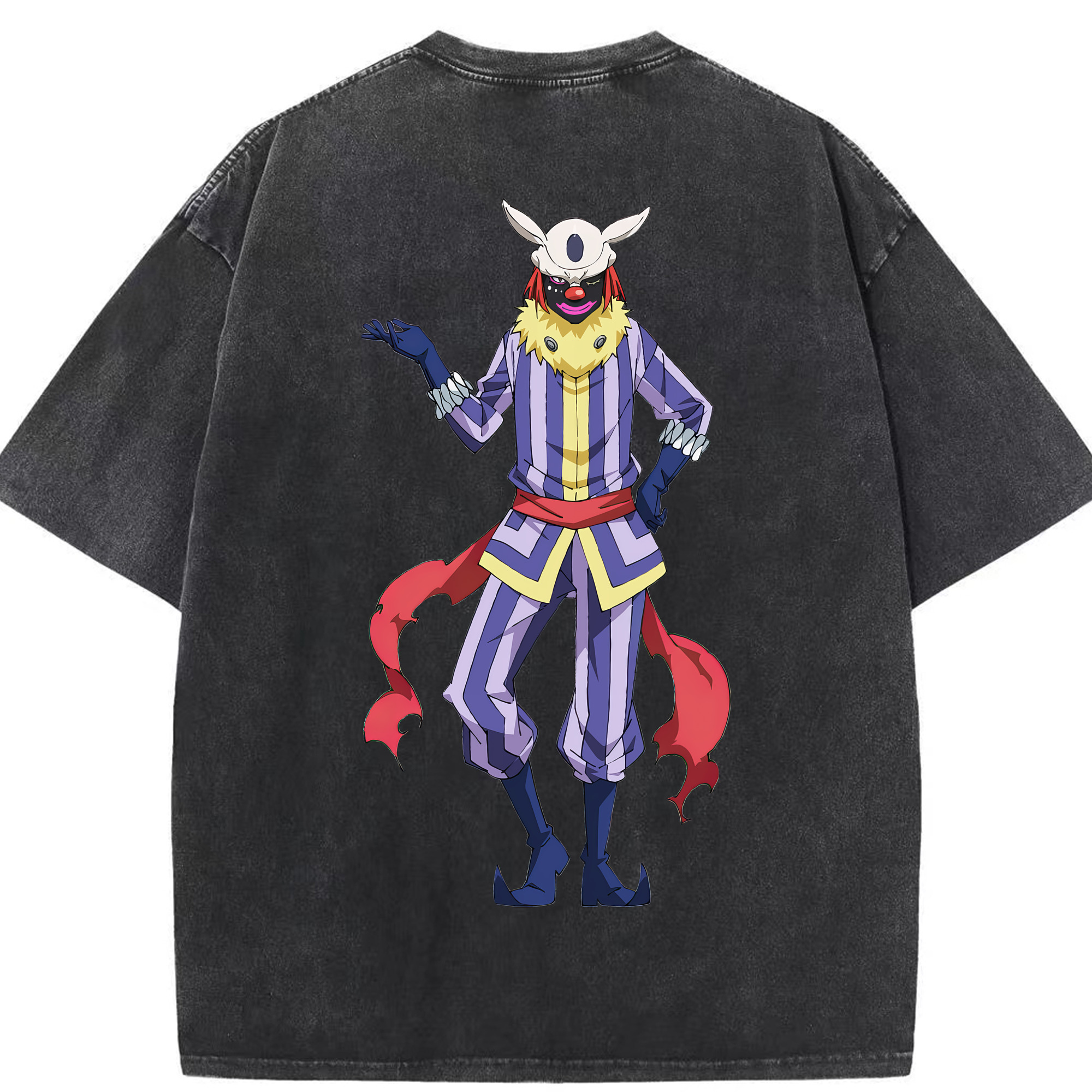 （画像用） 転スラ Regarding Reincarnated to Slime 綿100% ヴィンテージ風 半袖Tシャツ（背面プリント）