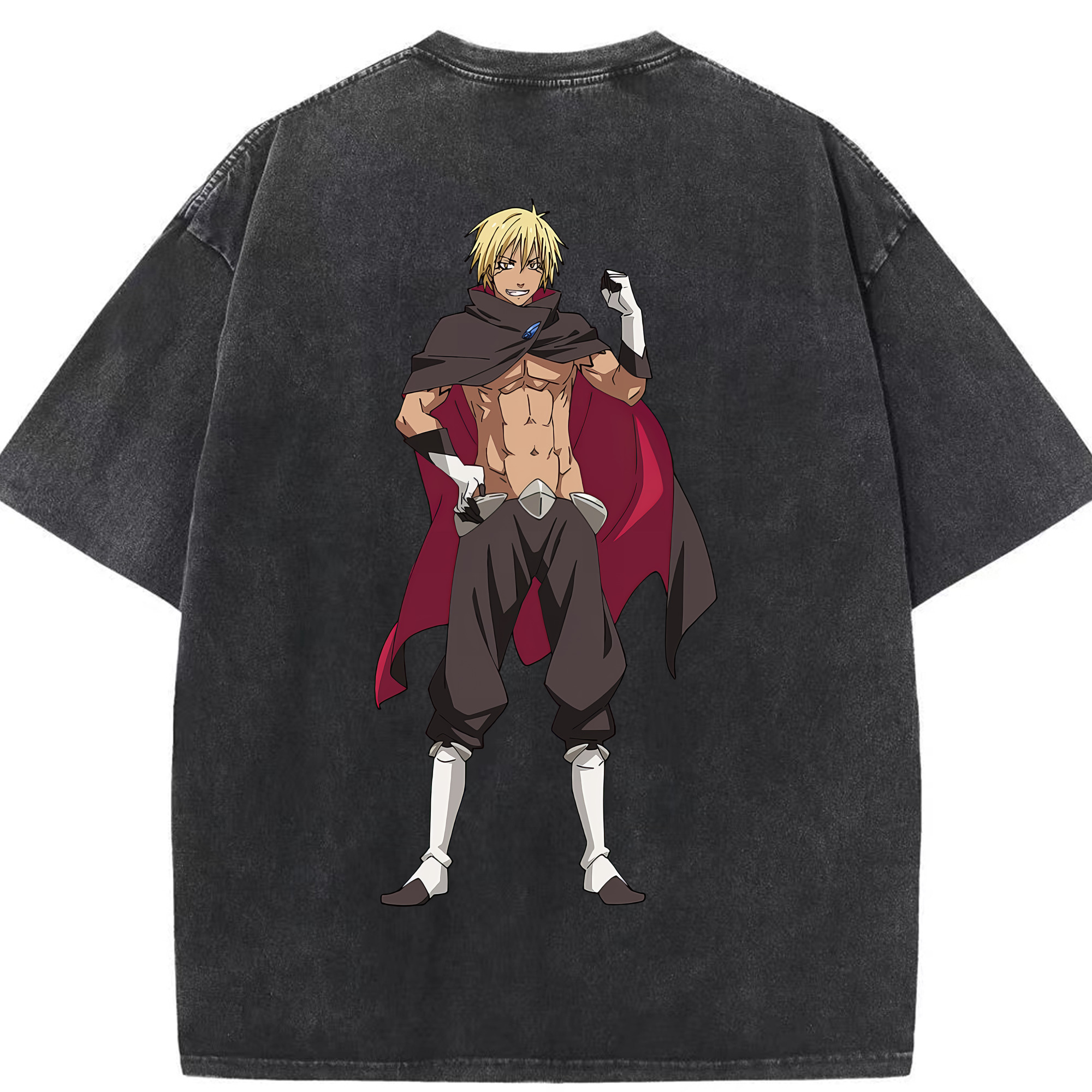 （画像用） 転スラ Regarding Reincarnated to Slime 綿100% ヴィンテージ風 半袖Tシャツ（背面プリント）