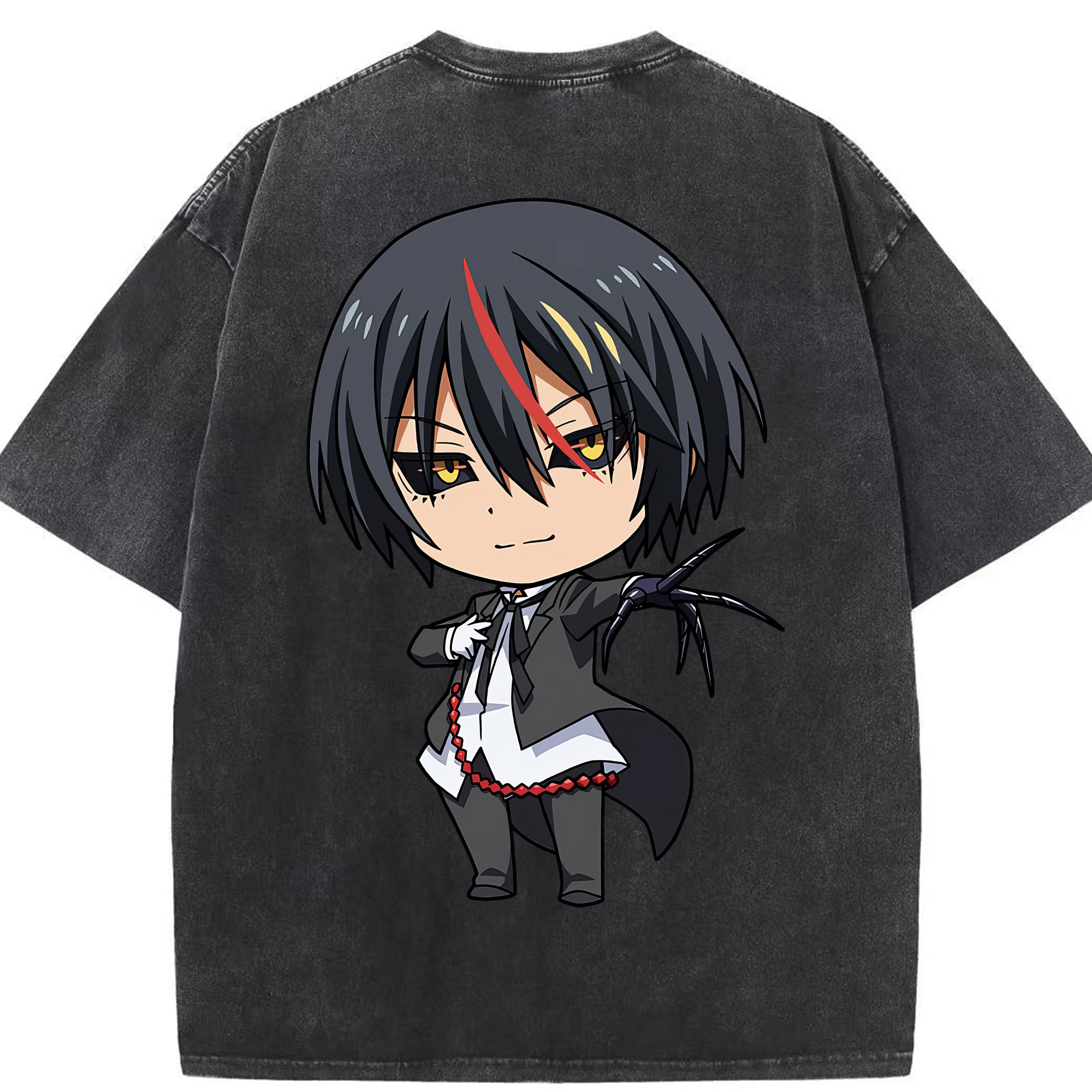 （画像用） 転スラ Regarding Reincarnated to Slime 綿100% ヴィンテージ風 半袖Tシャツ（背面プリント）