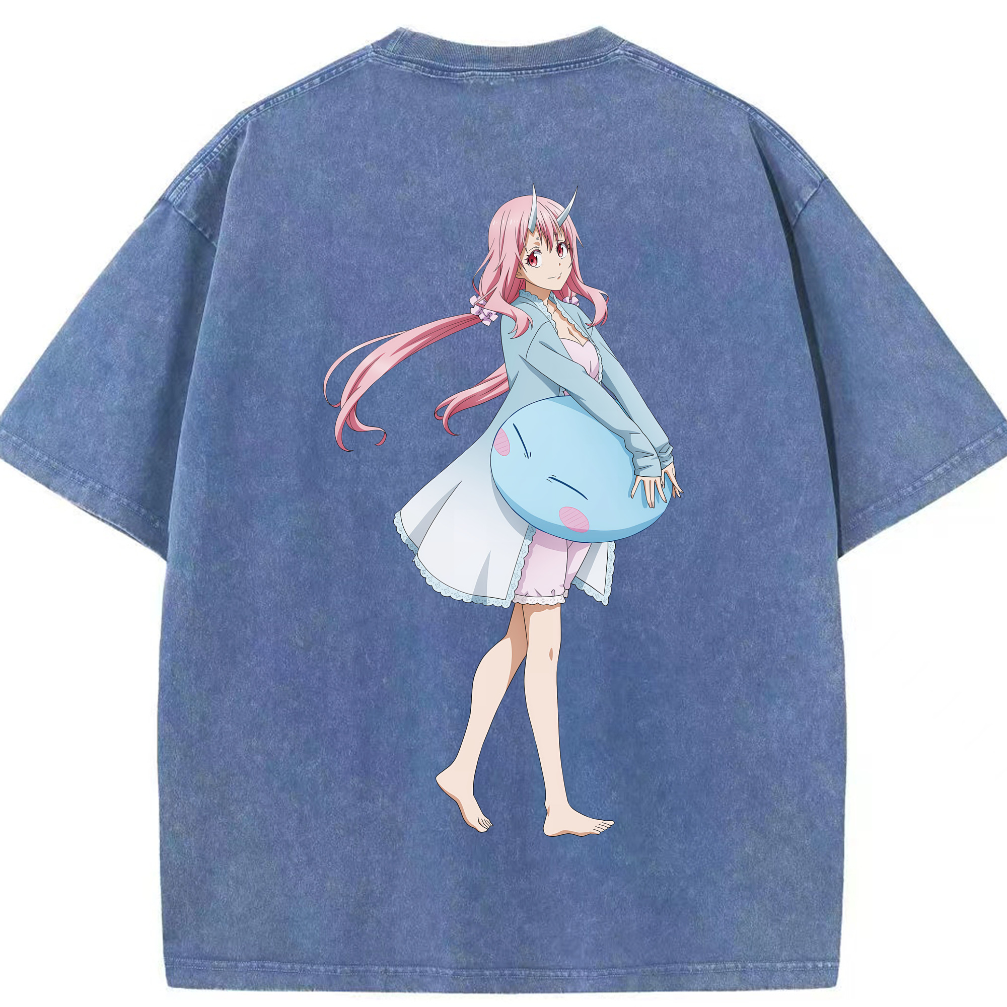 （画像用） 転スラ Regarding Reincarnated to Slime 綿100% ヴィンテージ風 半袖Tシャツ（背面プリント）