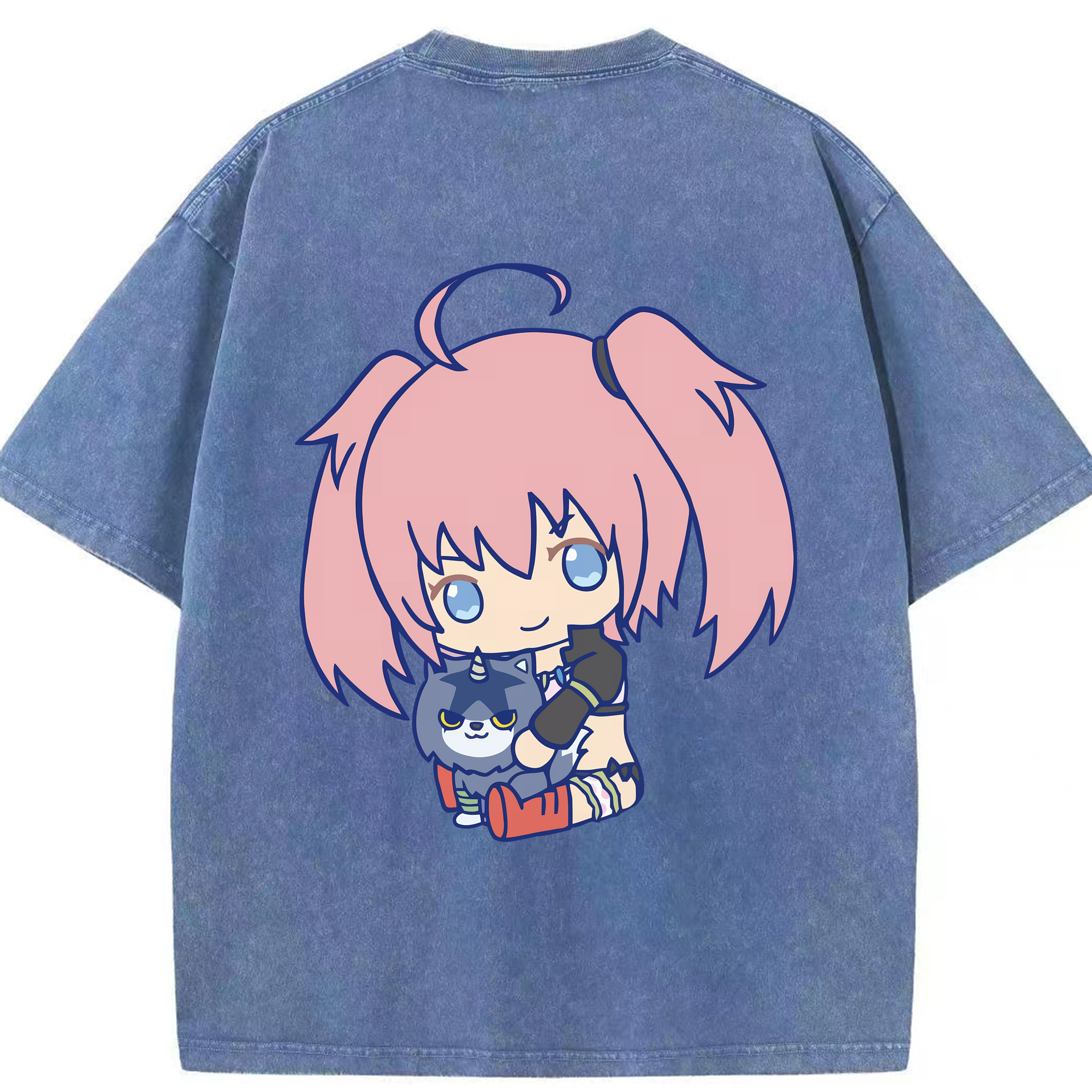 （画像用） 転スラ Regarding Reincarnated to Slime 綿100% ヴィンテージ風 半袖Tシャツ（背面プリント）