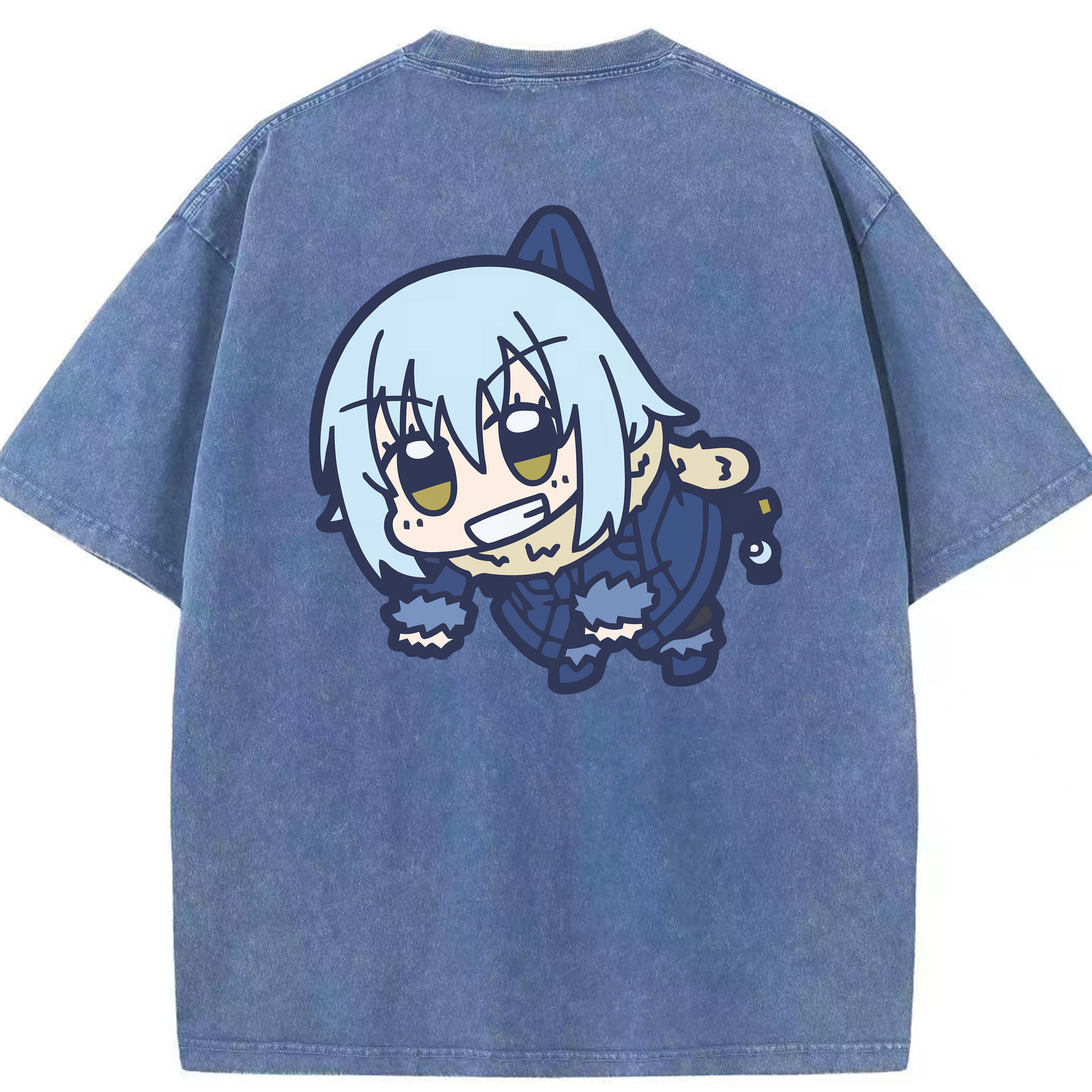 （画像用） 転スラ Regarding Reincarnated to Slime 綿100% ヴィンテージ風 半袖Tシャツ（背面プリント）