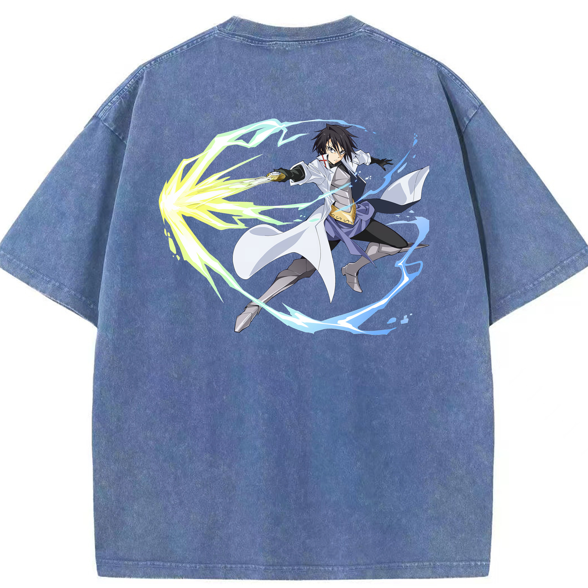 （画像用） 転スラ Regarding Reincarnated to Slime 綿100% ヴィンテージ風 半袖Tシャツ（背面プリント）