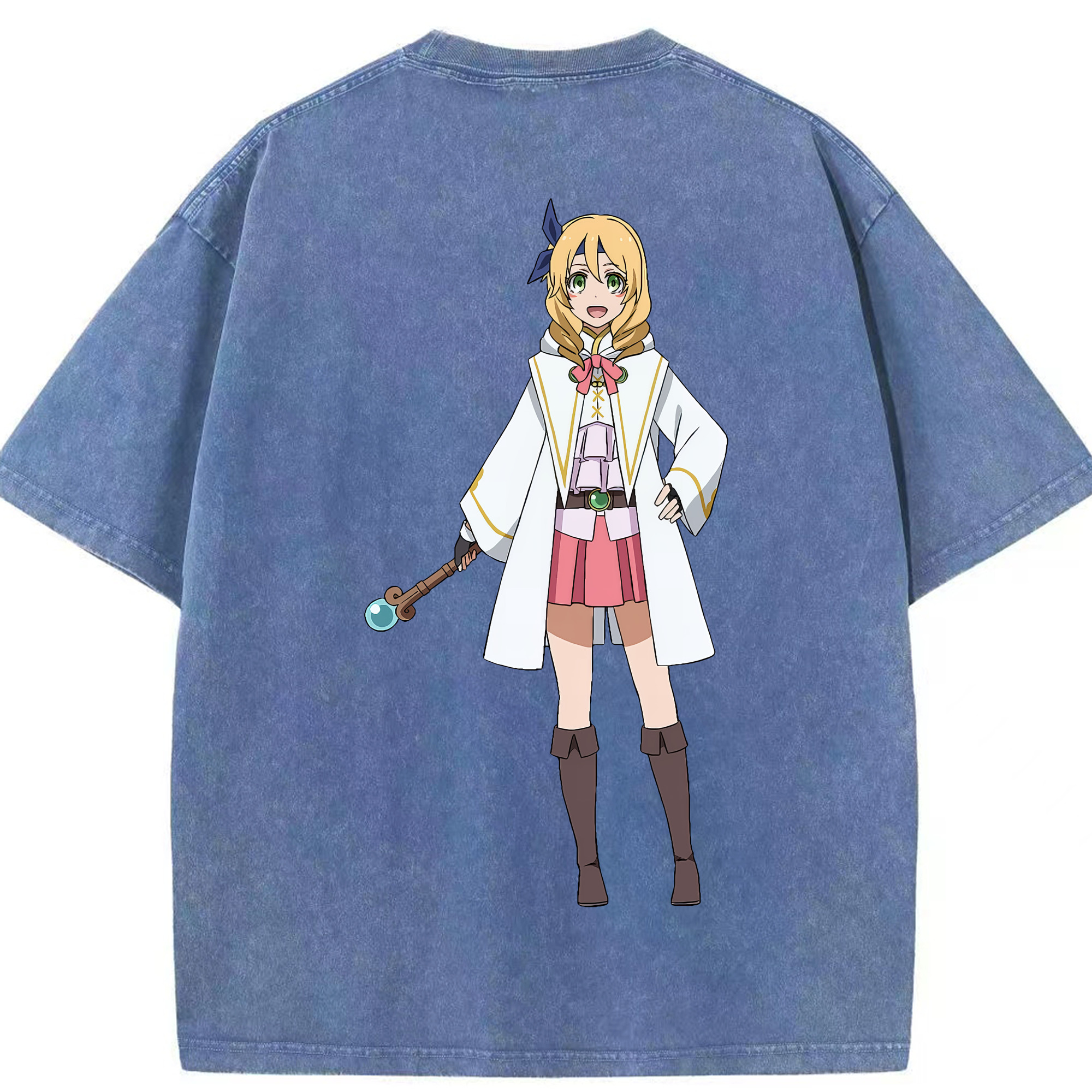 （画像用） 転スラ Regarding Reincarnated to Slime 綿100% ヴィンテージ風 半袖Tシャツ（背面プリント）