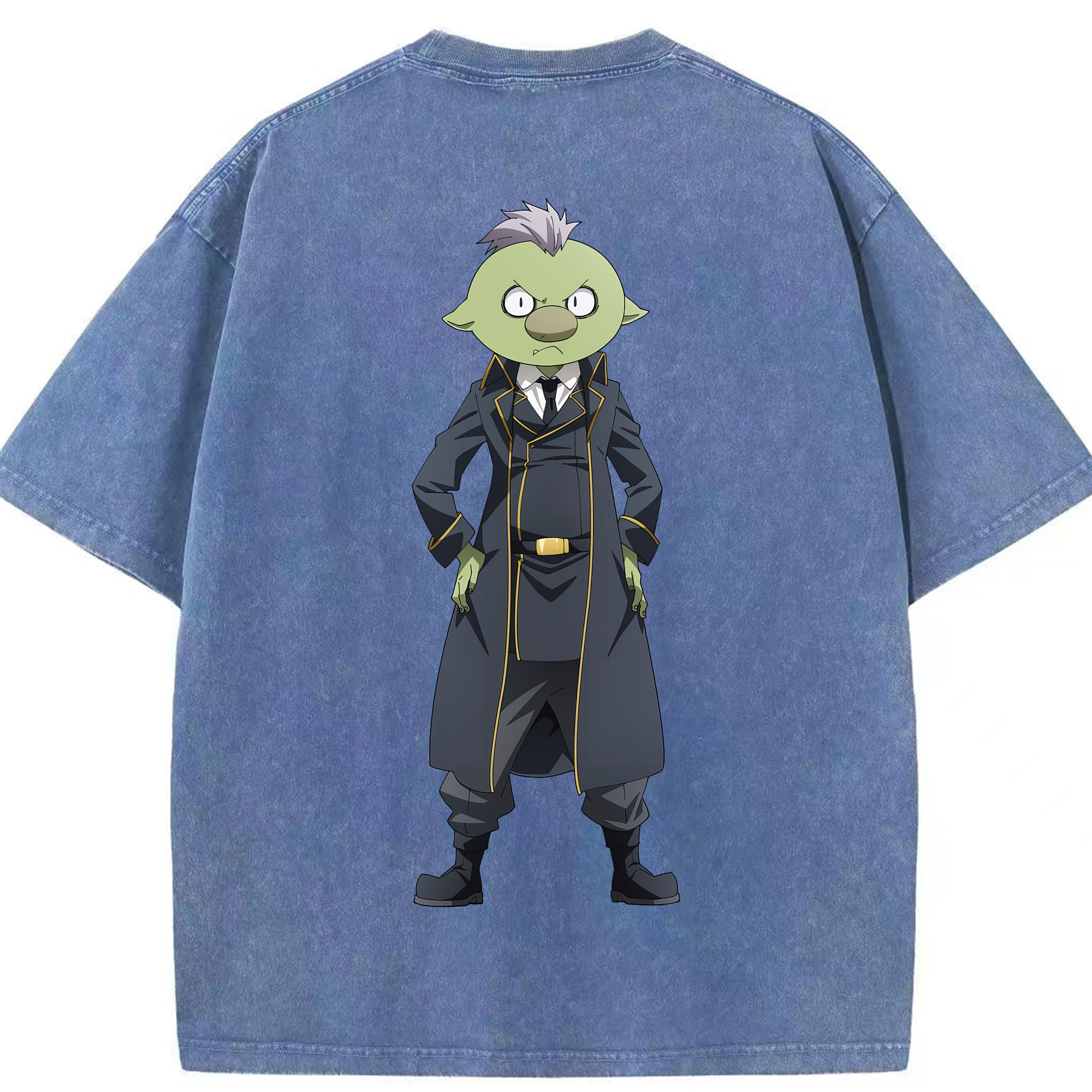 （画像用） 転スラ Regarding Reincarnated to Slime 綿100% ヴィンテージ風 半袖Tシャツ（背面プリント）