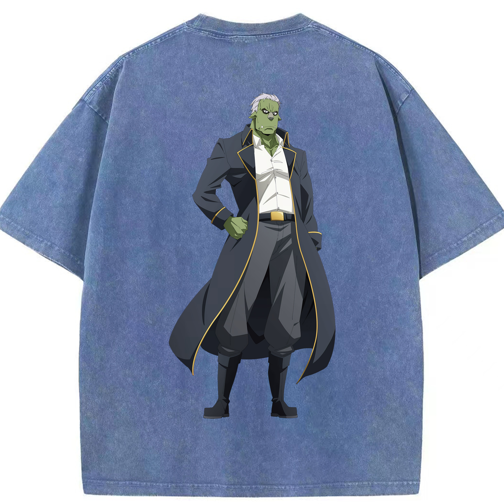 （画像用） 転スラ Regarding Reincarnated to Slime 綿100% ヴィンテージ風 半袖Tシャツ（背面プリント）