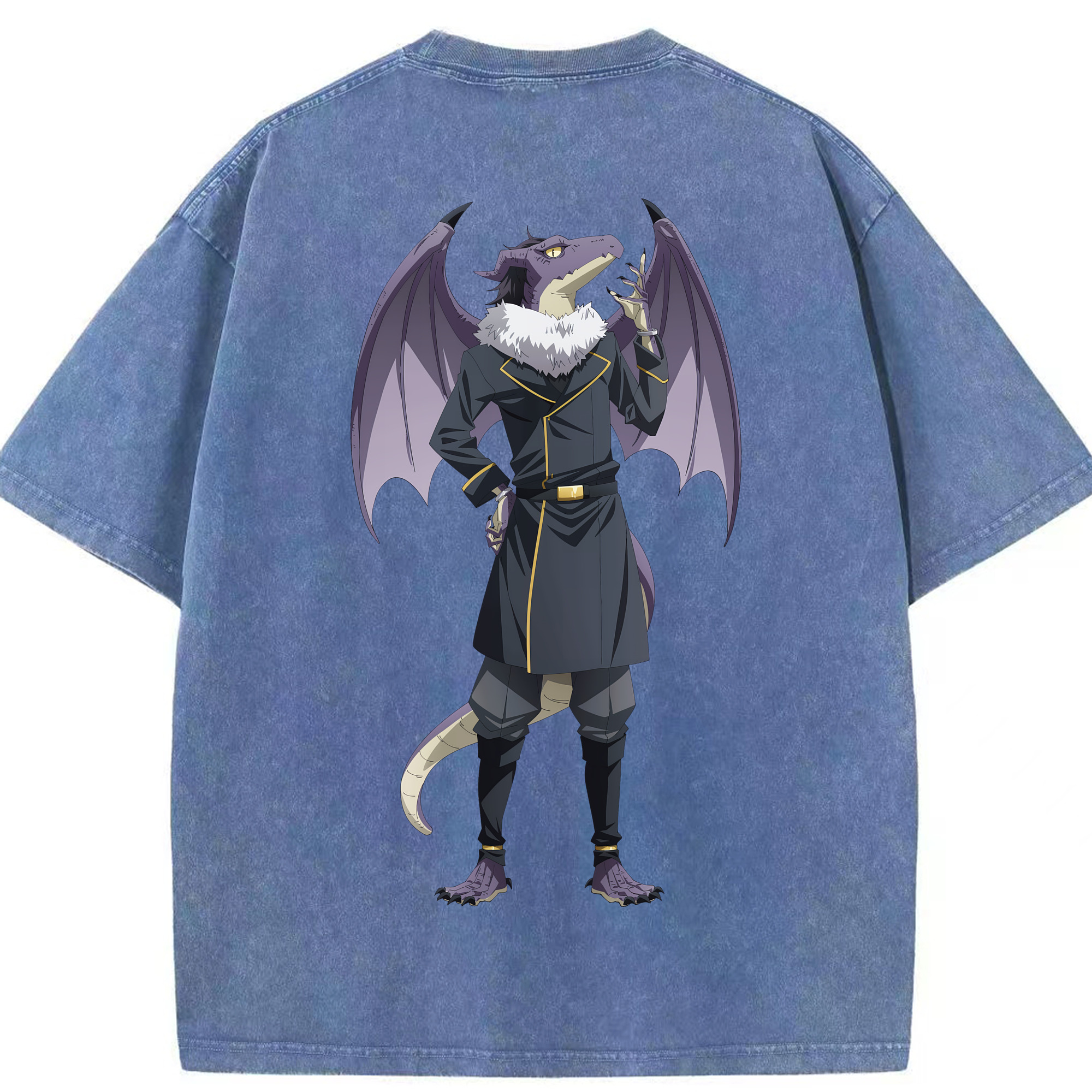 （画像用） 転スラ Regarding Reincarnated to Slime 綿100% ヴィンテージ風 半袖Tシャツ（背面プリント）