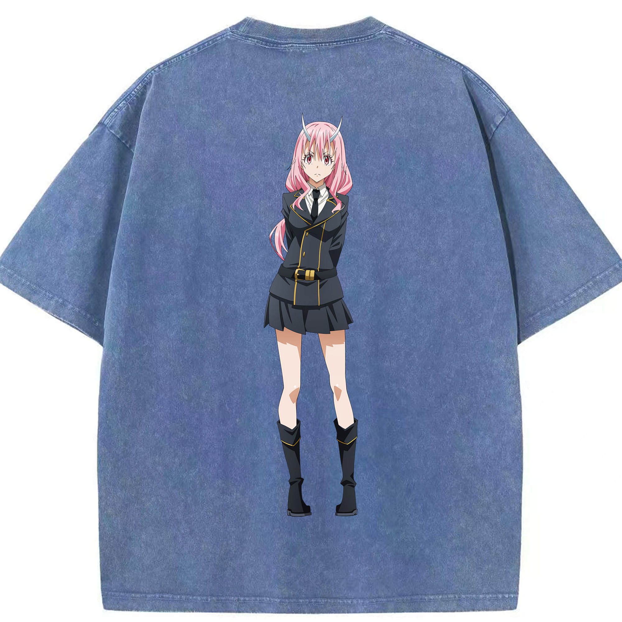 （画像用） 転スラ Regarding Reincarnated to Slime 綿100% ヴィンテージ風 半袖Tシャツ（背面プリント）