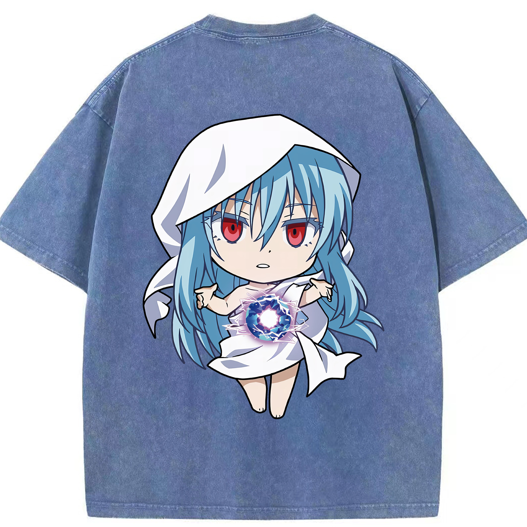 （画像用） 転スラ Regarding Reincarnated to Slime 綿100% ヴィンテージ風 半袖Tシャツ（背面プリント）