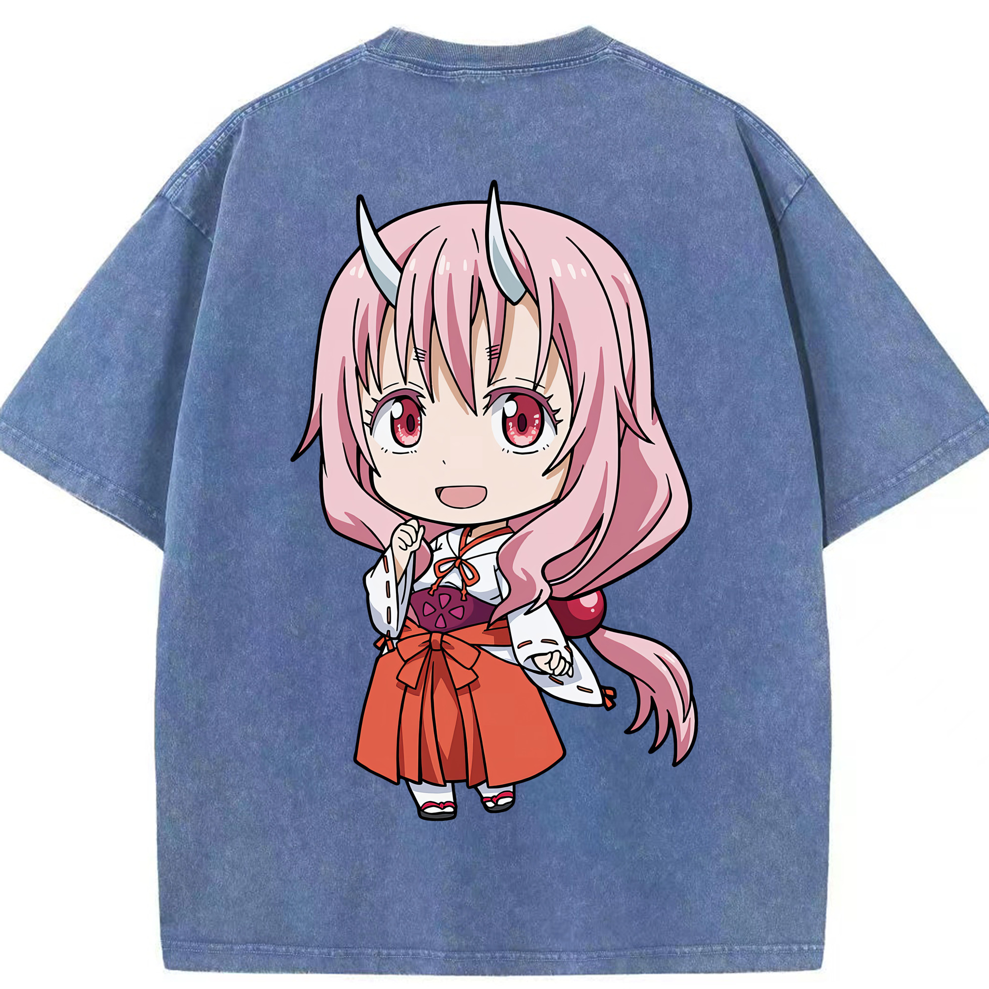 （画像用） 転スラ Regarding Reincarnated to Slime 綿100% ヴィンテージ風 半袖Tシャツ（背面プリント）