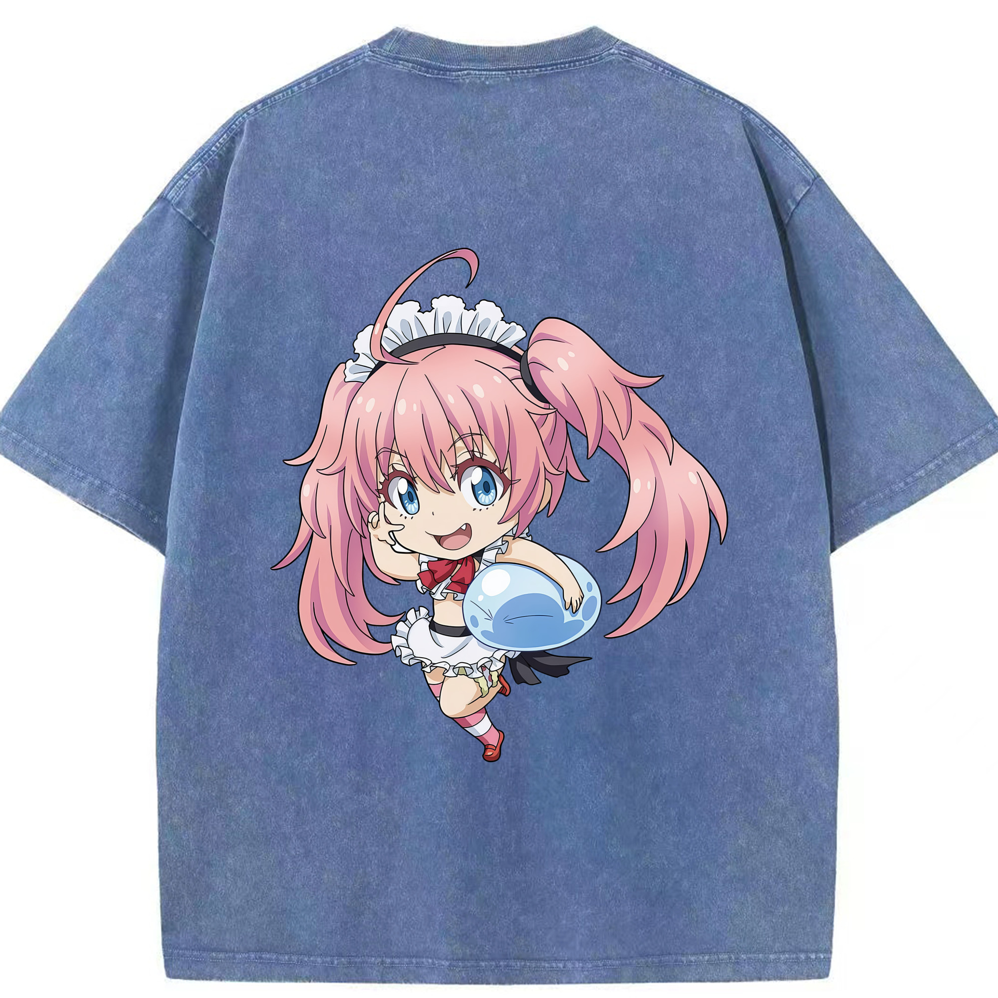 （画像用） 転スラ Regarding Reincarnated to Slime 綿100% ヴィンテージ風 半袖Tシャツ（背面プリント）