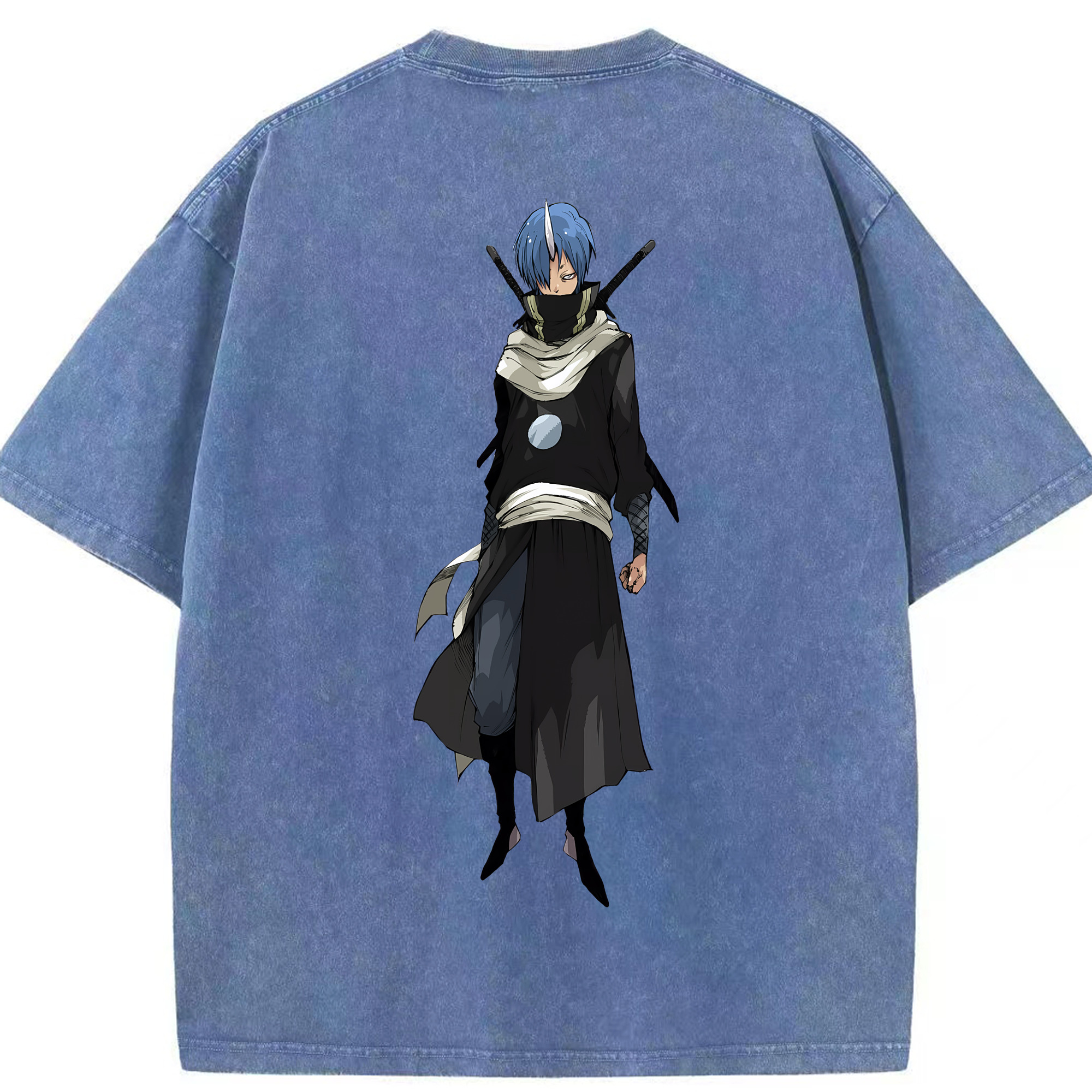 （画像用） 転スラ Regarding Reincarnated to Slime 綿100% ヴィンテージ風 半袖Tシャツ（背面プリント）