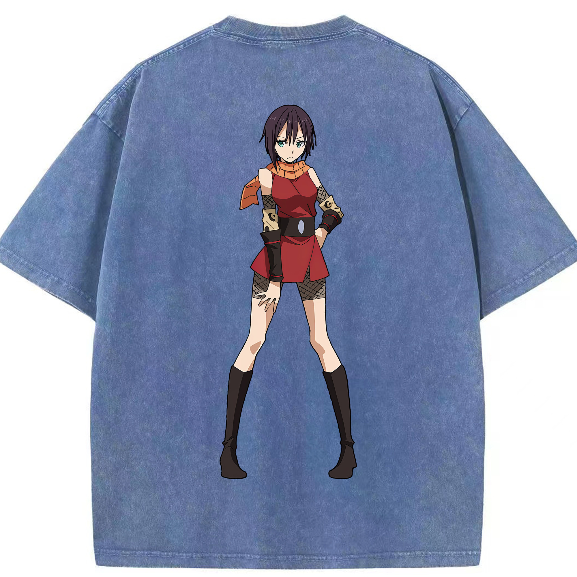 （画像用） 転スラ Regarding Reincarnated to Slime 綿100% ヴィンテージ風 半袖Tシャツ（背面プリント）