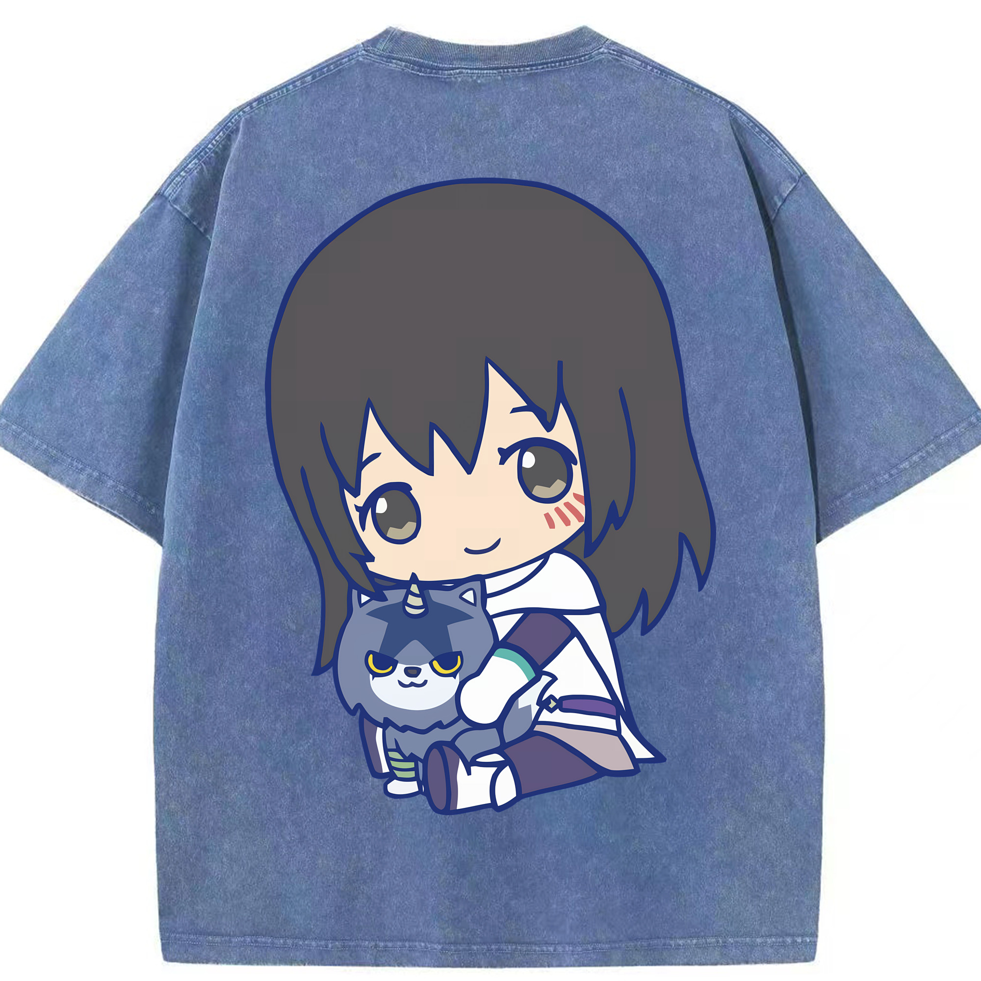 （画像用） 転スラ Regarding Reincarnated to Slime 綿100% ヴィンテージ風 半袖Tシャツ（背面プリント）