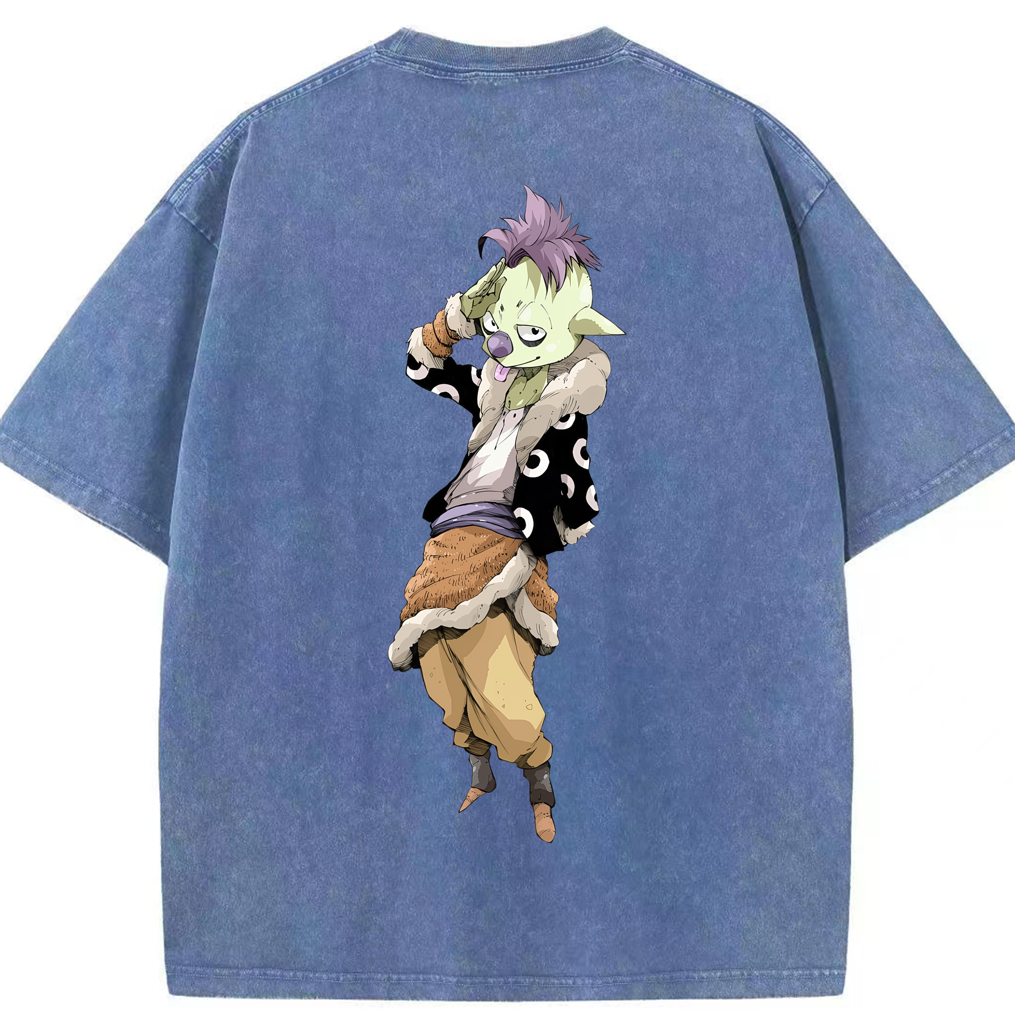 （画像用） 転スラ Regarding Reincarnated to Slime 綿100% ヴィンテージ風 半袖Tシャツ（背面プリント）