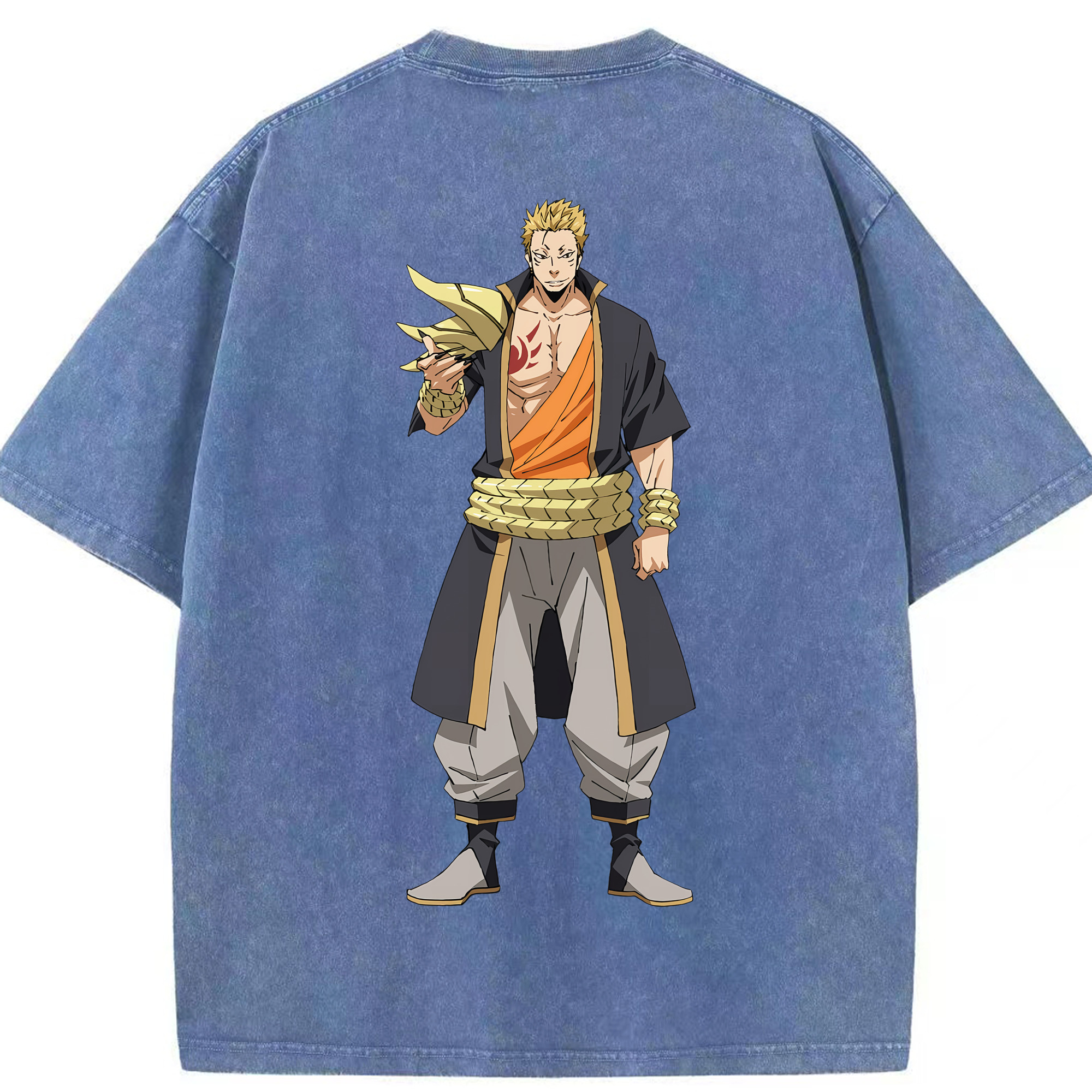 （画像用） 転スラ Regarding Reincarnated to Slime 綿100% ヴィンテージ風 半袖Tシャツ（背面プリント）