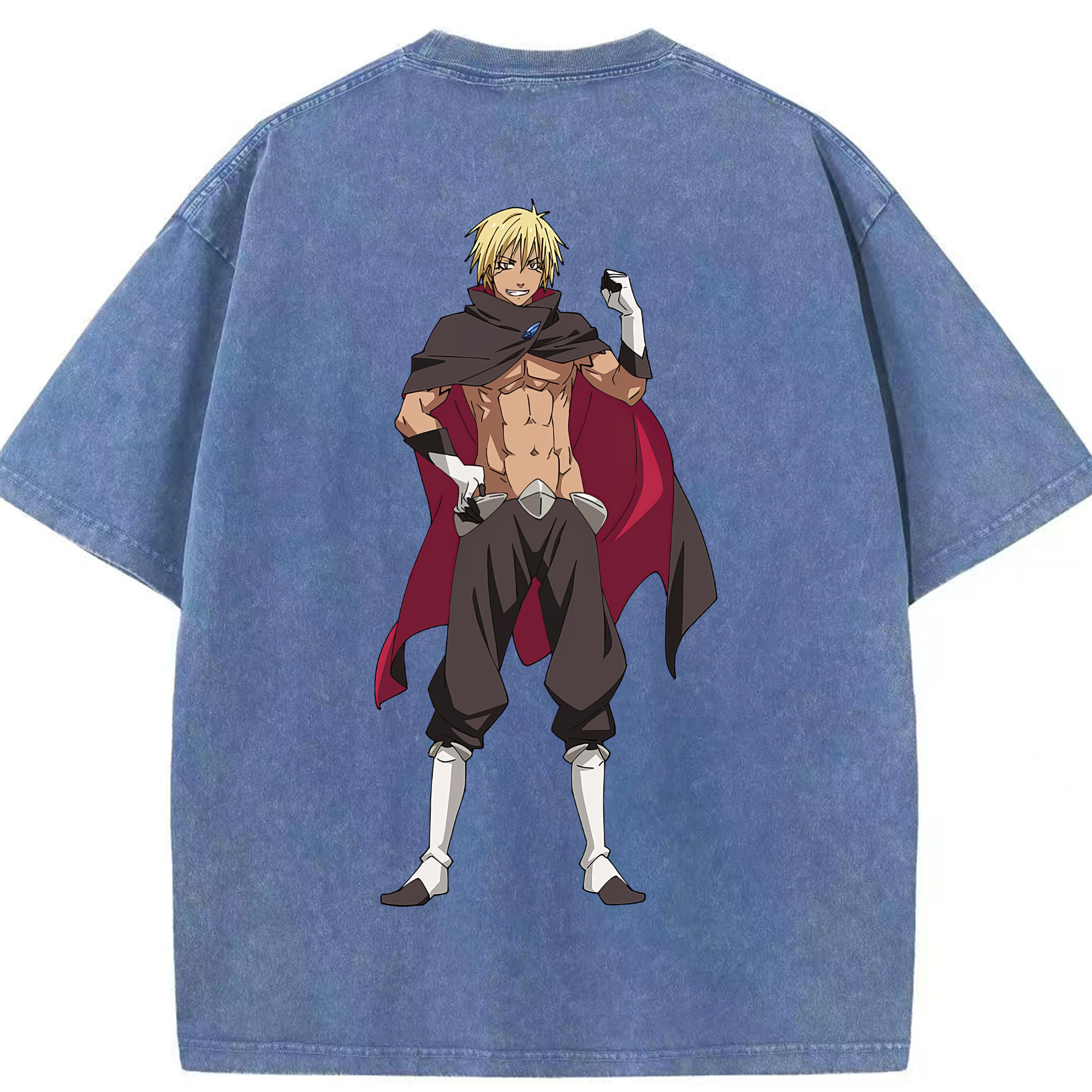（画像用） 転スラ Regarding Reincarnated to Slime 綿100% ヴィンテージ風 半袖Tシャツ（背面プリント）