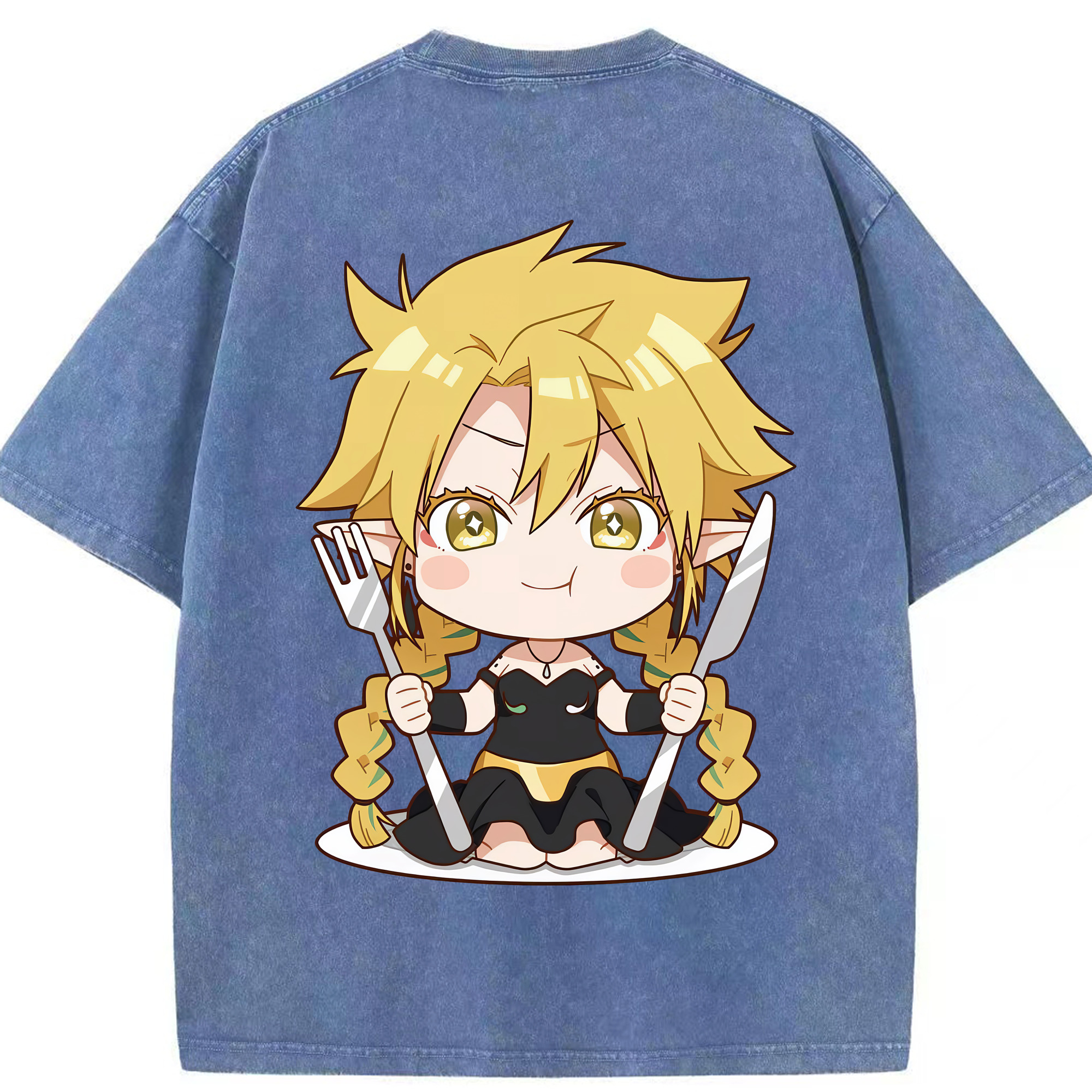 （画像用） 転スラ Regarding Reincarnated to Slime 綿100% ヴィンテージ風 半袖Tシャツ（背面プリント）