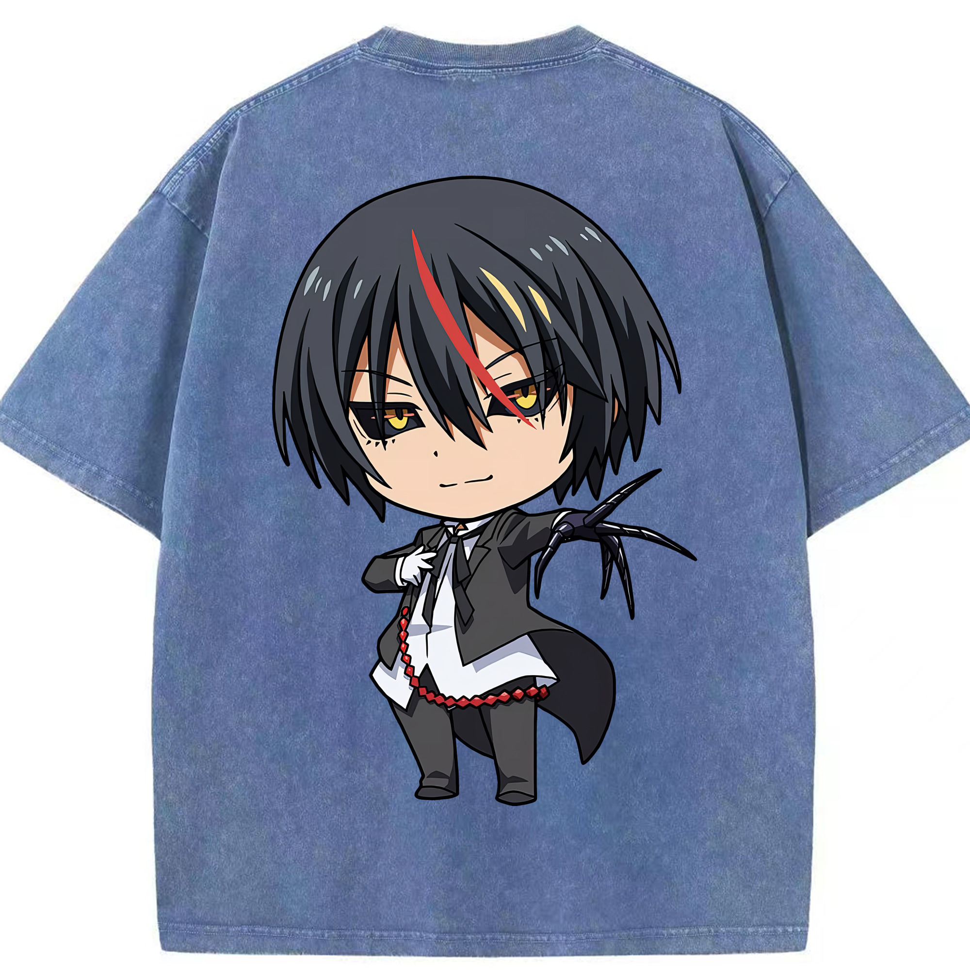 （画像用） 転スラ Regarding Reincarnated to Slime 綿100% ヴィンテージ風 半袖Tシャツ（背面プリント）