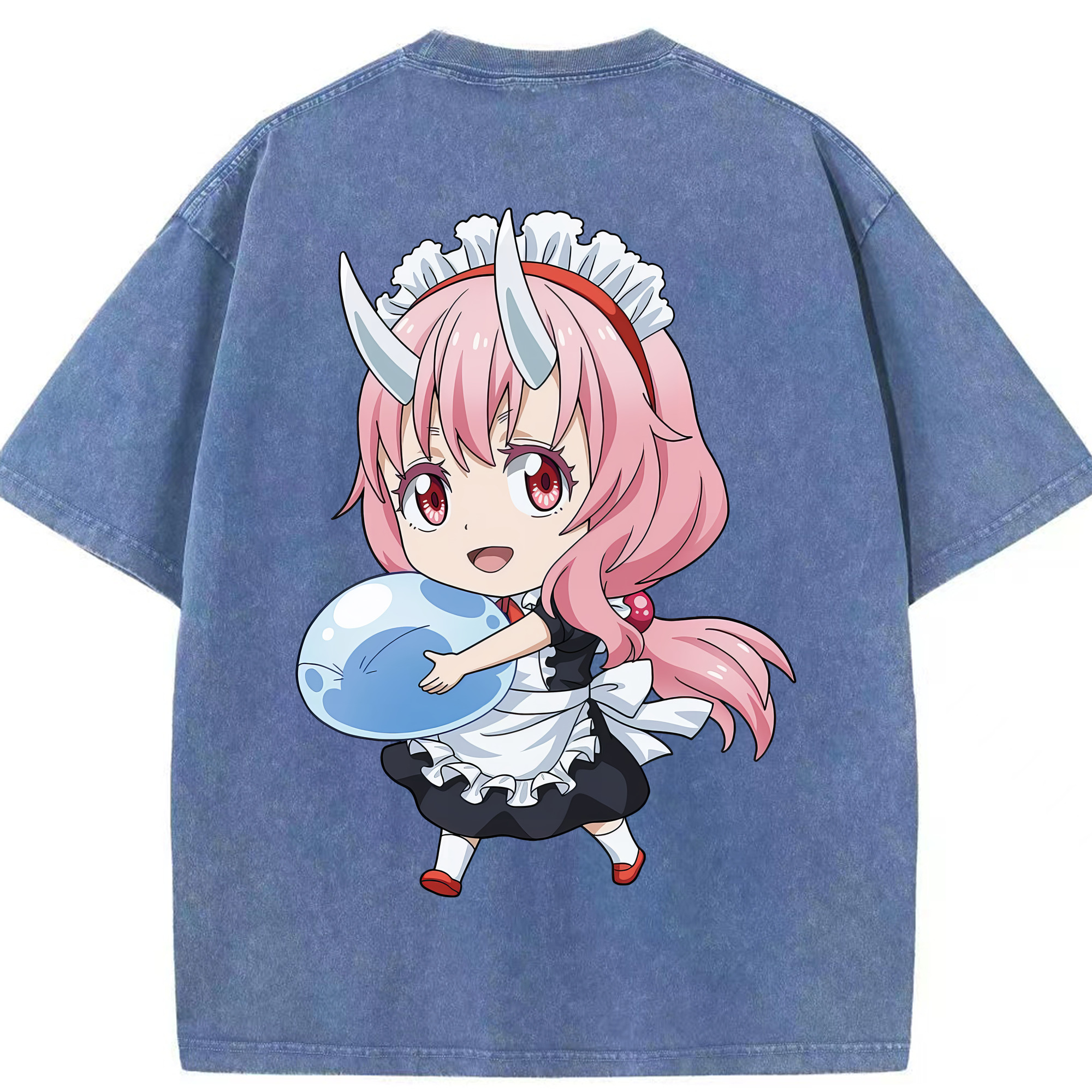 （画像用） 転スラ Regarding Reincarnated to Slime 綿100% ヴィンテージ風 半袖Tシャツ（背面プリント）