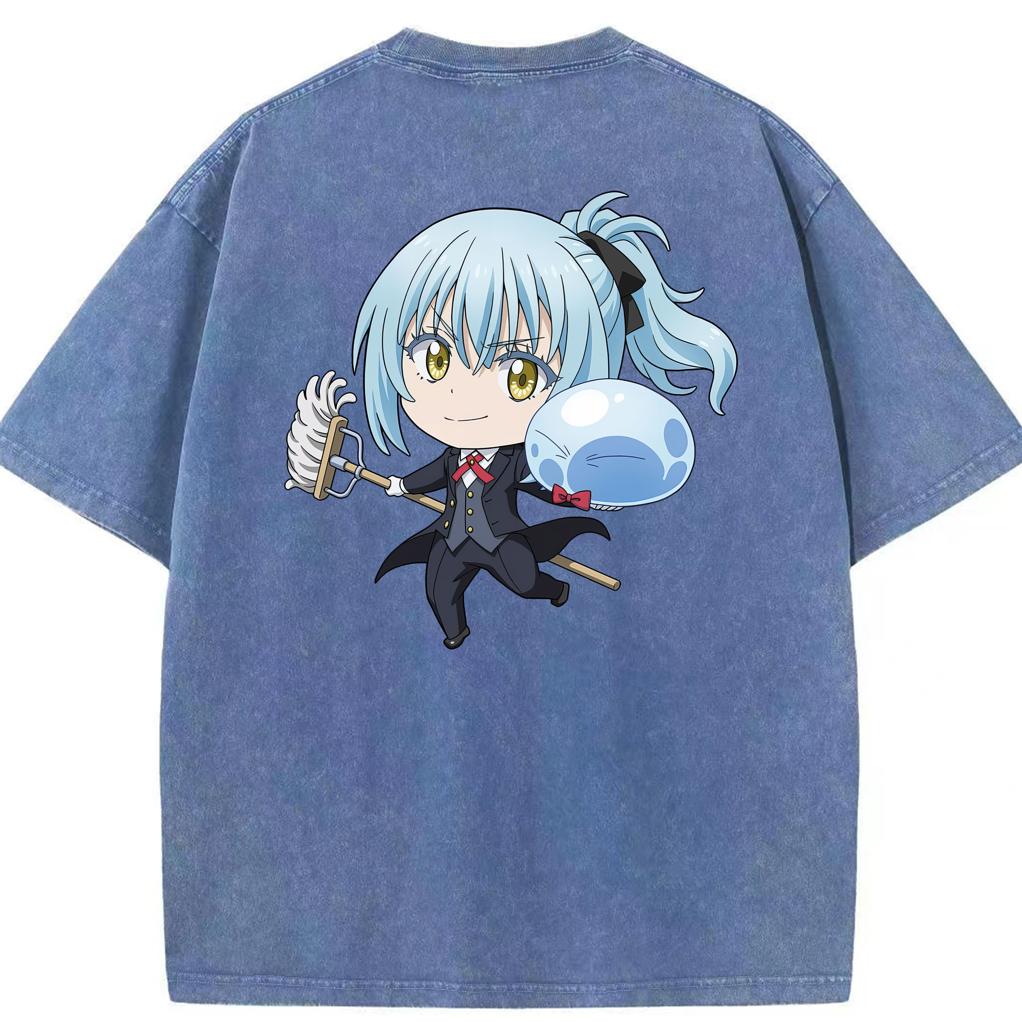 （画像用） 転スラ Regarding Reincarnated to Slime 綿100% ヴィンテージ風 半袖Tシャツ（背面プリント）