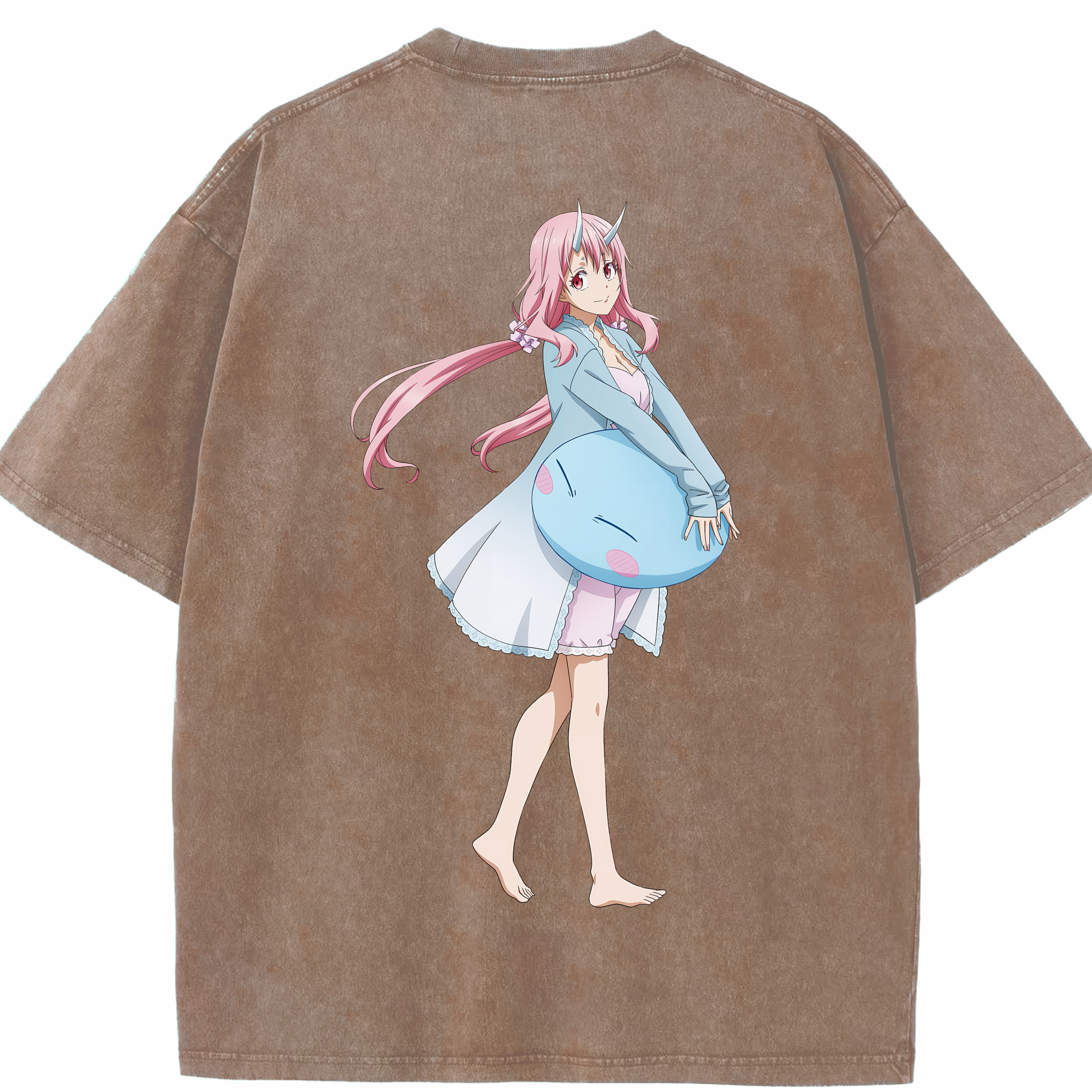 （画像用） 転スラ Regarding Reincarnated to Slime 綿100% ヴィンテージ風 半袖Tシャツ（背面プリント）