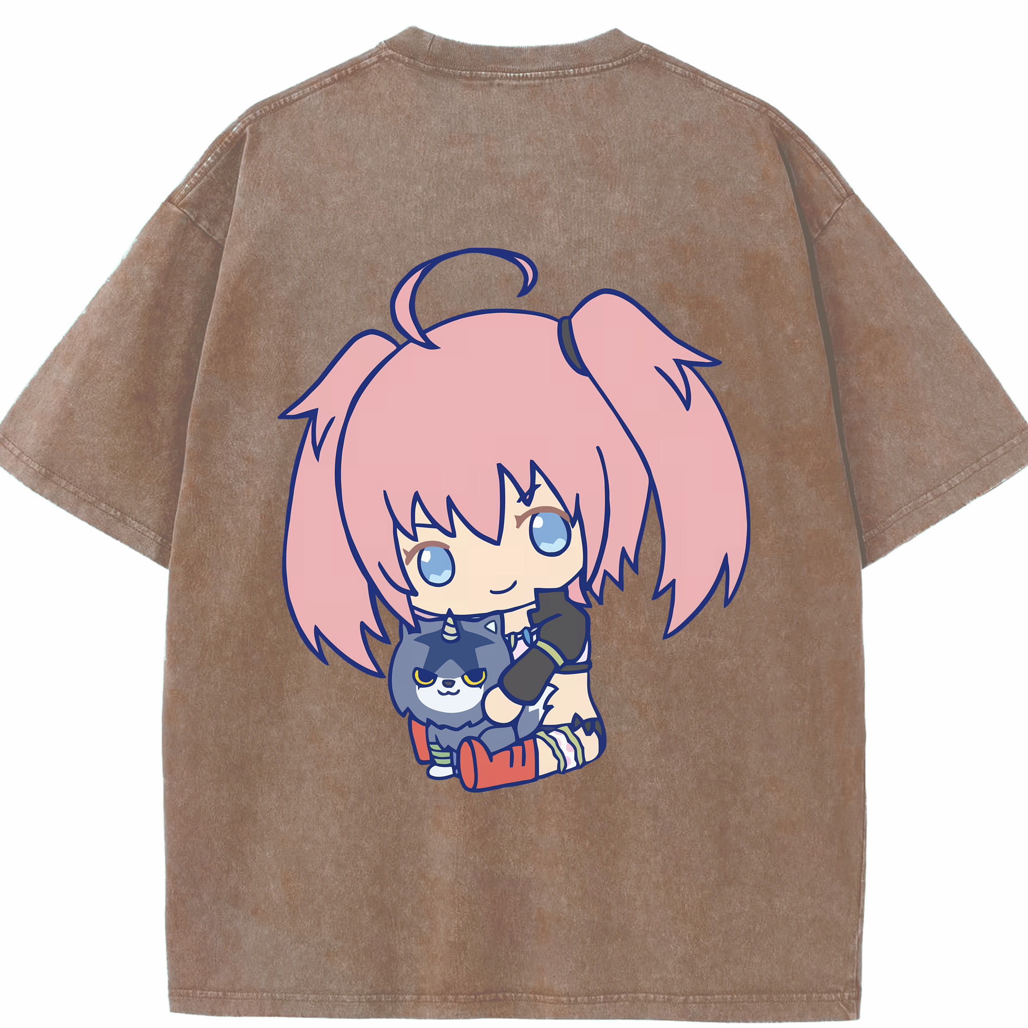 （画像用） 転スラ Regarding Reincarnated to Slime 綿100% ヴィンテージ風 半袖Tシャツ（背面プリント）