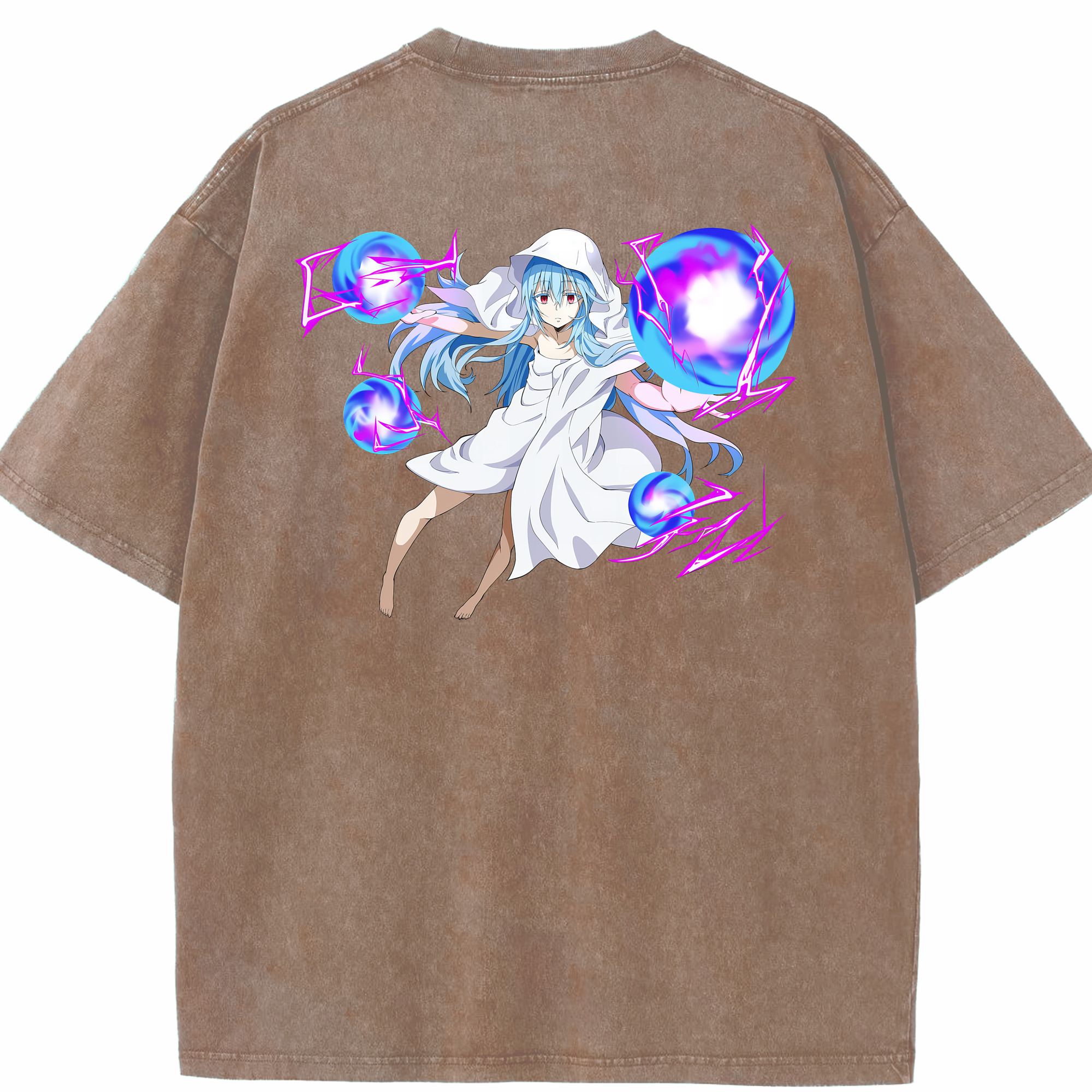 （画像用） 転スラ Regarding Reincarnated to Slime 綿100% ヴィンテージ風 半袖Tシャツ（背面プリント）