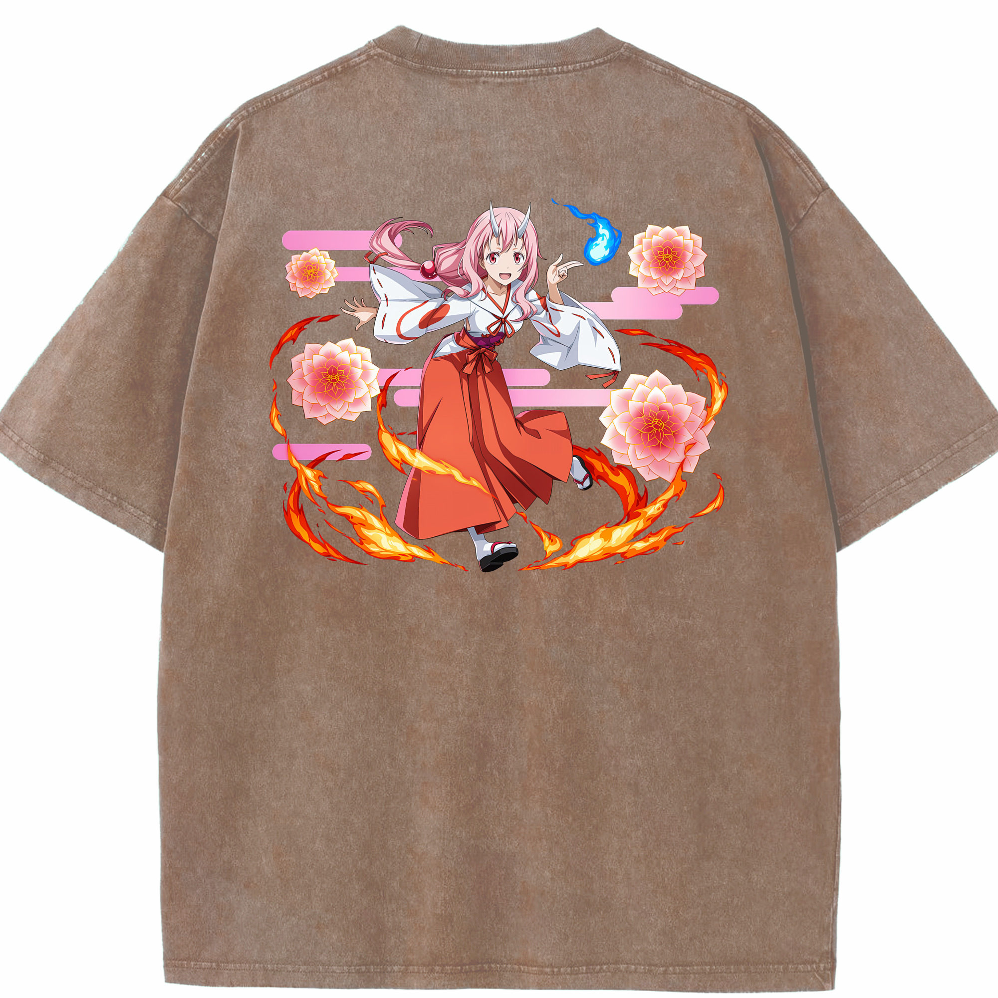 （画像用） 転スラ Regarding Reincarnated to Slime 綿100% ヴィンテージ風 半袖Tシャツ（背面プリント）