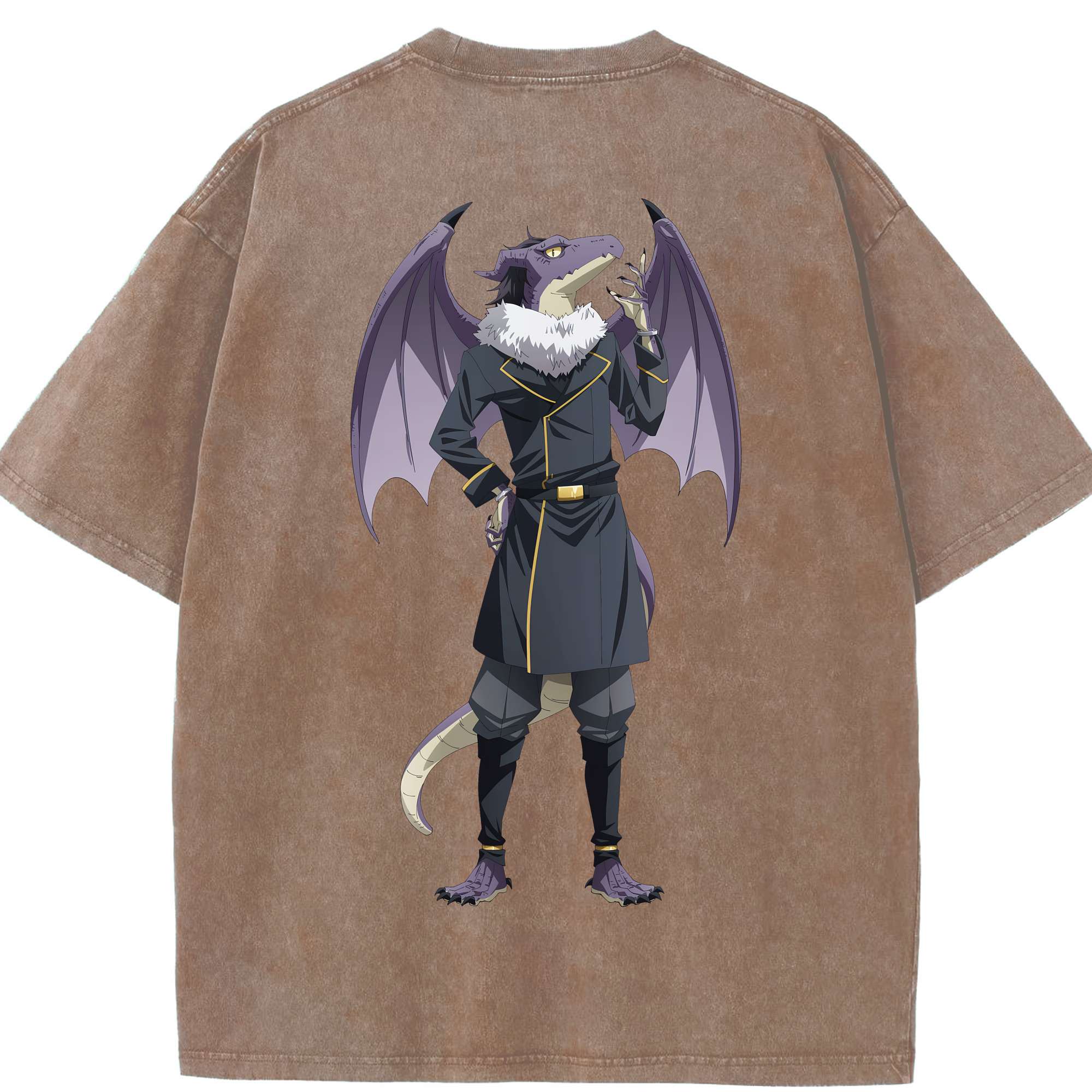 （画像用） 転スラ Regarding Reincarnated to Slime 綿100% ヴィンテージ風 半袖Tシャツ（背面プリント）