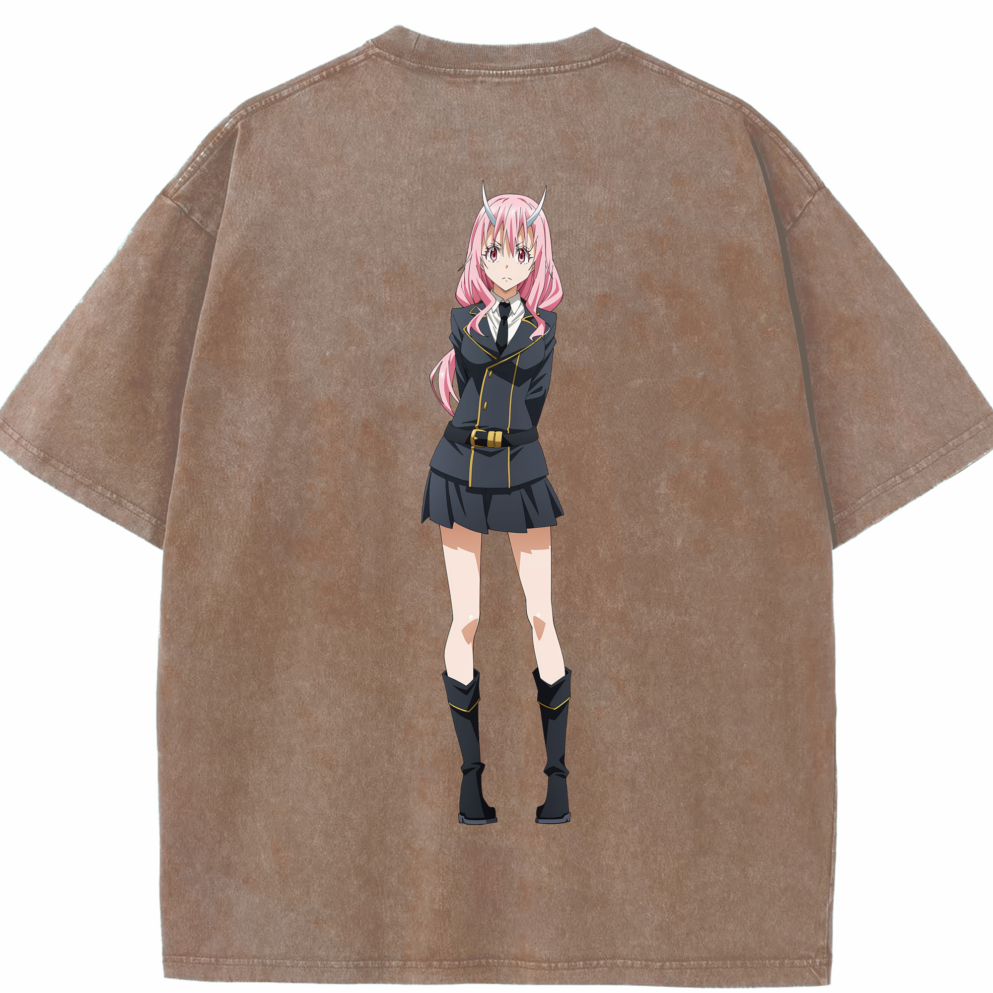 （画像用） 転スラ Regarding Reincarnated to Slime 綿100% ヴィンテージ風 半袖Tシャツ（背面プリント）
