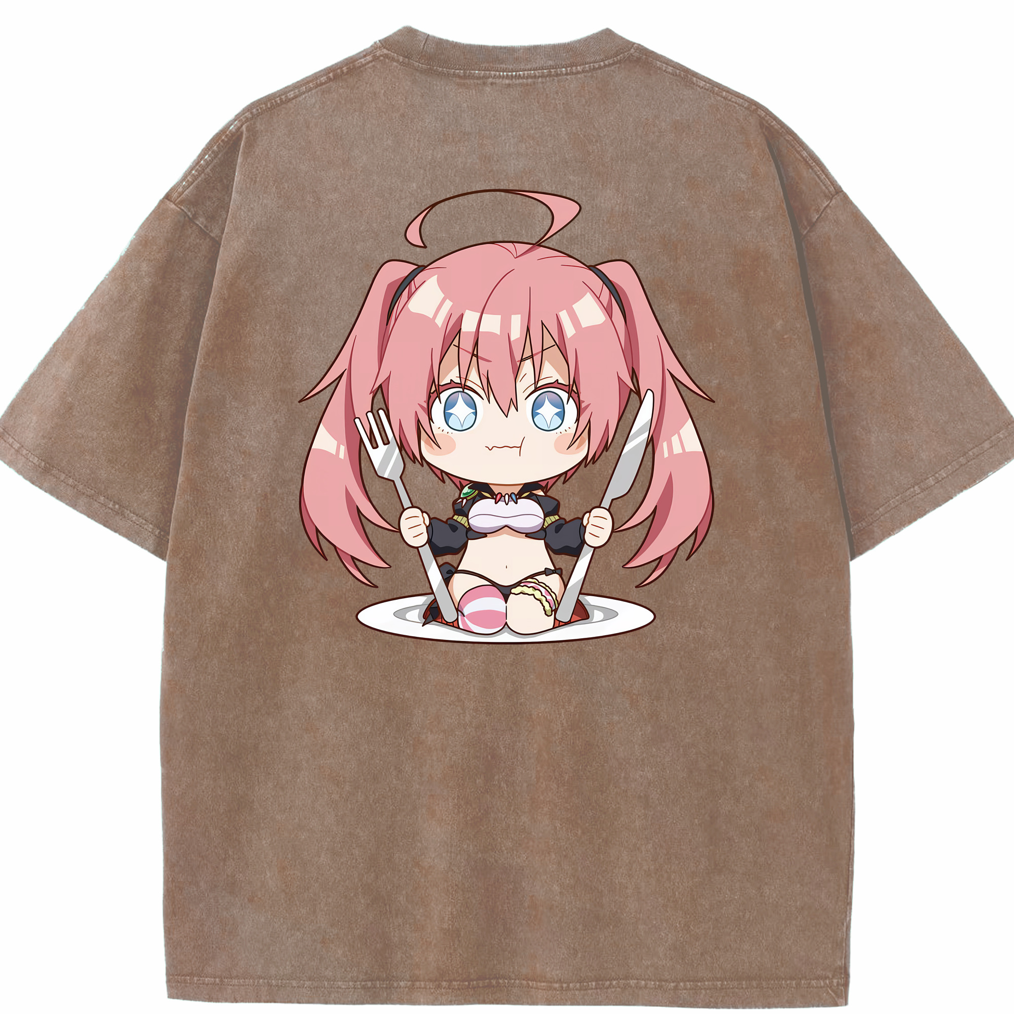 （画像用） 転スラ Regarding Reincarnated to Slime 綿100% ヴィンテージ風 半袖Tシャツ（背面プリント）