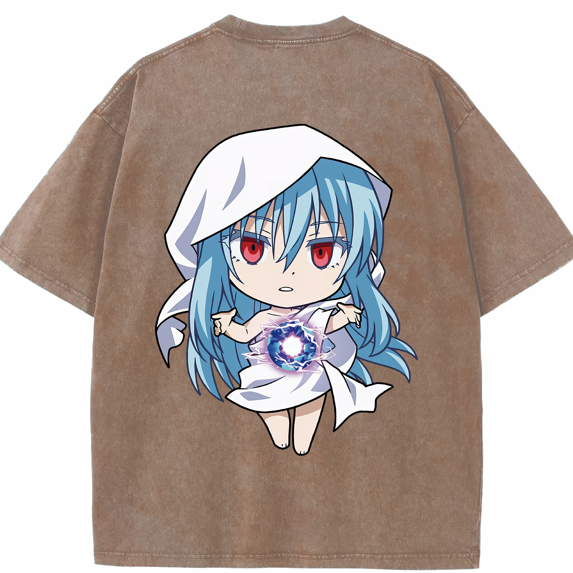 （画像用） 転スラ Regarding Reincarnated to Slime 綿100% ヴィンテージ風 半袖Tシャツ（背面プリント）