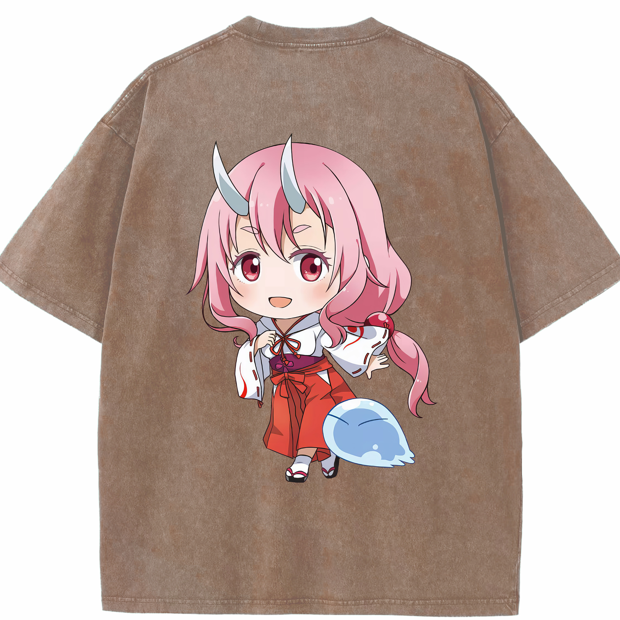 （画像用） 転スラ Regarding Reincarnated to Slime 綿100% ヴィンテージ風 半袖Tシャツ（背面プリント）