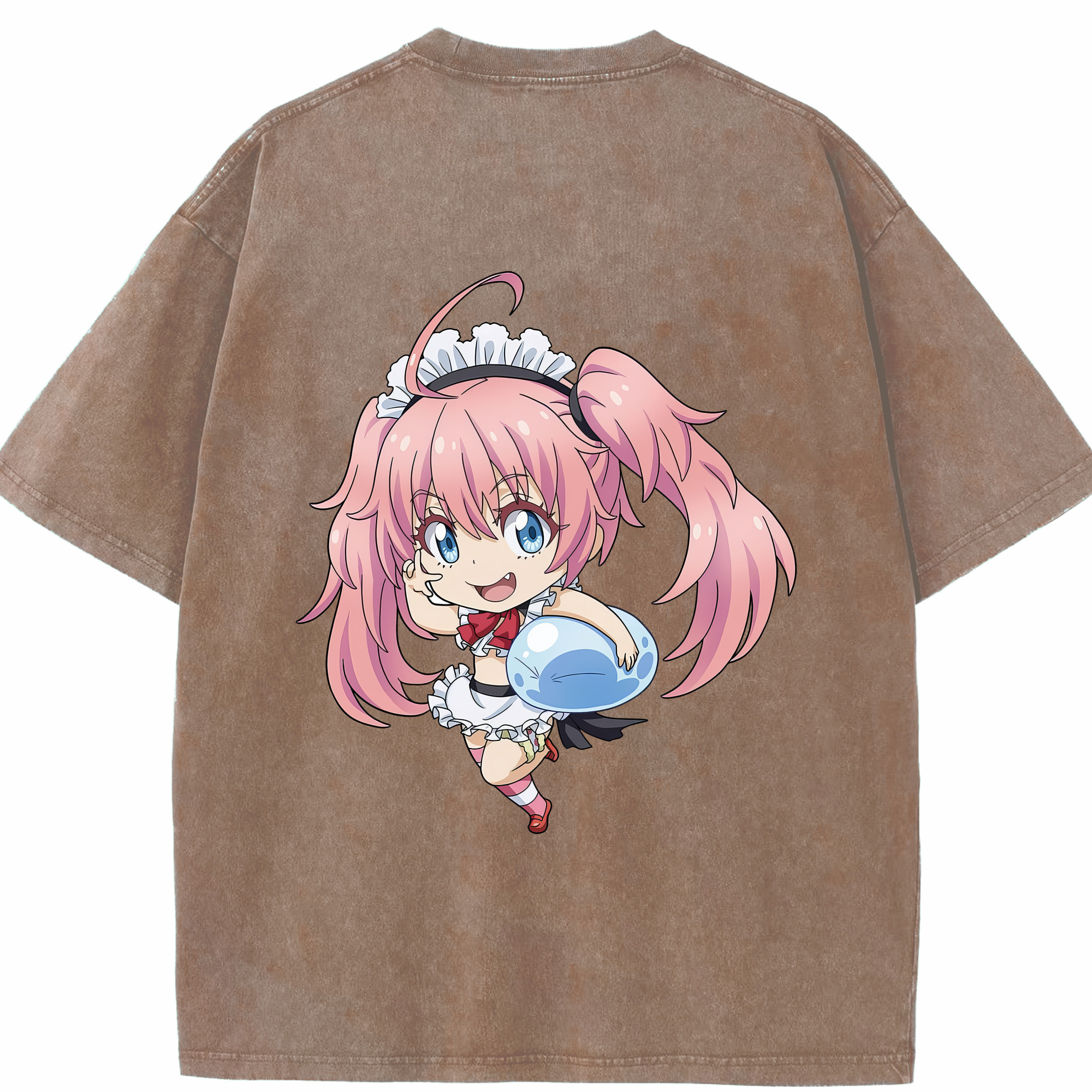 （画像用） 転スラ Regarding Reincarnated to Slime 綿100% ヴィンテージ風 半袖Tシャツ（背面プリント）