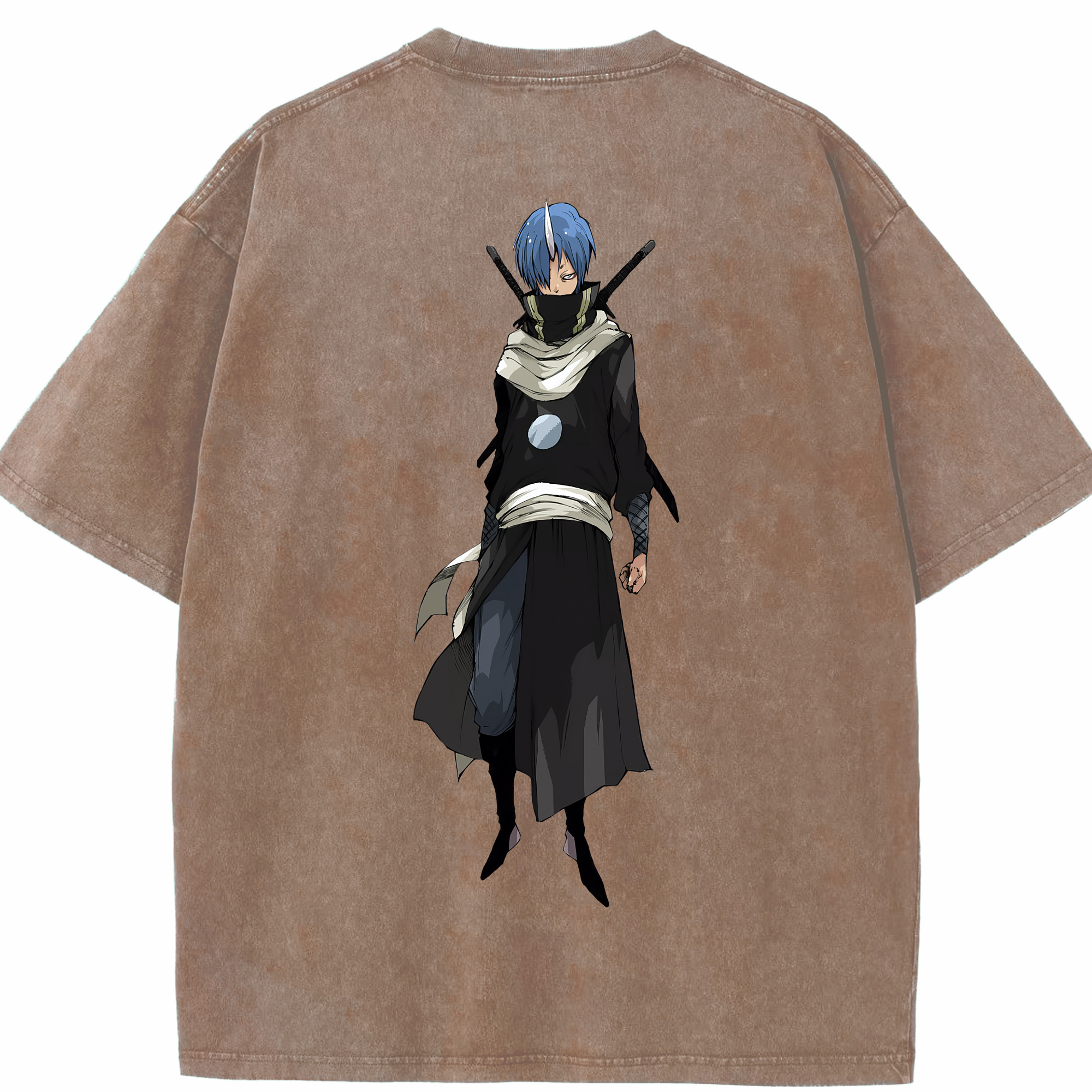 （画像用） 転スラ Regarding Reincarnated to Slime 綿100% ヴィンテージ風 半袖Tシャツ（背面プリント）