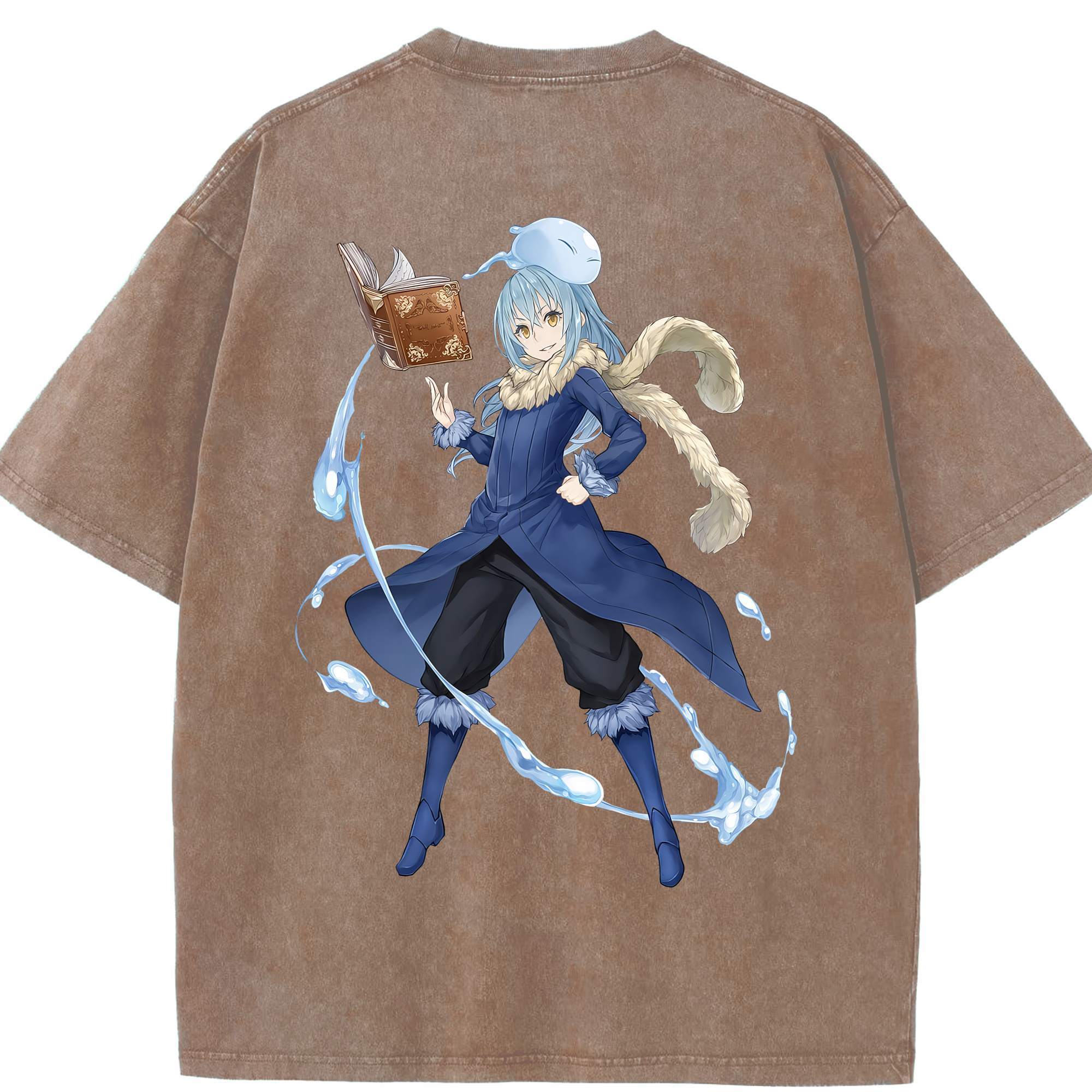 （画像用） 転スラ Regarding Reincarnated to Slime 綿100% ヴィンテージ風 半袖Tシャツ（背面プリント）