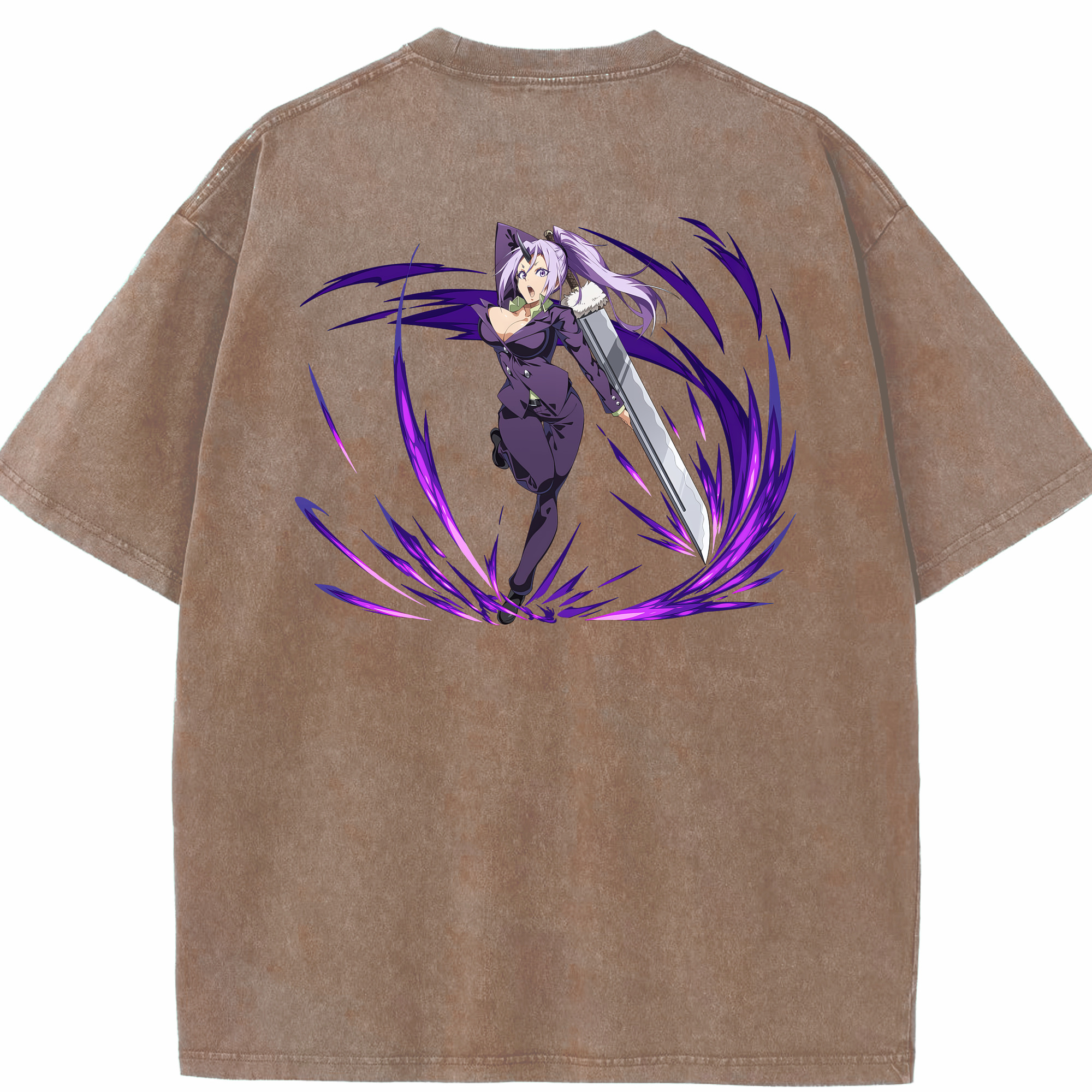 （画像用） 転スラ Regarding Reincarnated to Slime 綿100% ヴィンテージ風 半袖Tシャツ（背面プリント）